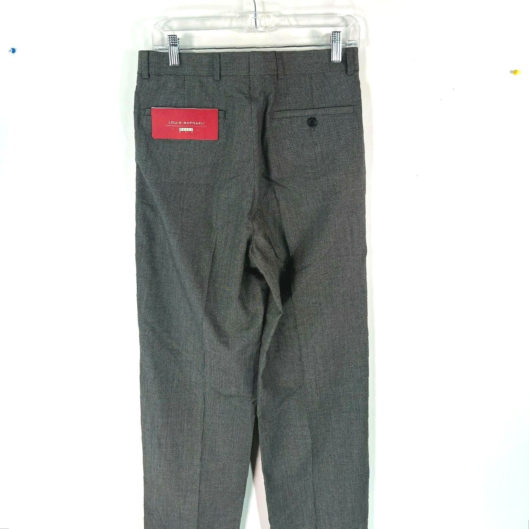 Vintage Louis Raphael Mens Pleated Front Tick Weave Casual Gray Dress Pants 30X30 Size US 30 / EU 46 - 2 Thumbnail