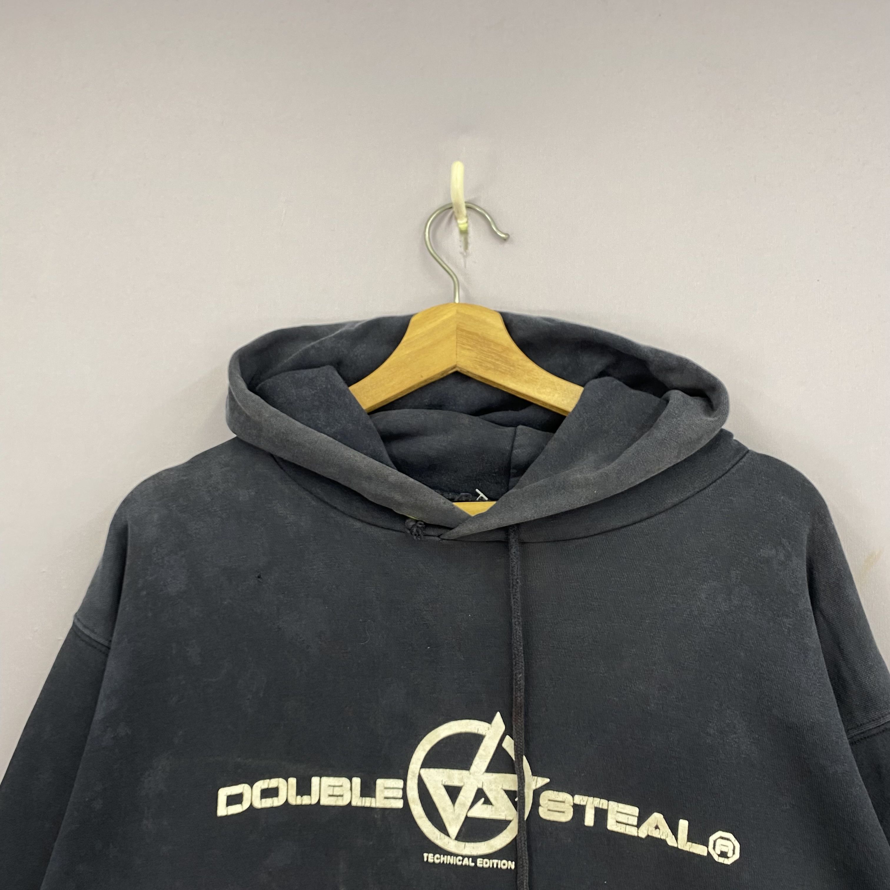 Japanese Brand Vintage Double Steeal Sweater Y2K Hoodie Faded Sweatshirt Size US L / EU 52-54 / 3 - 5 Thumbnail