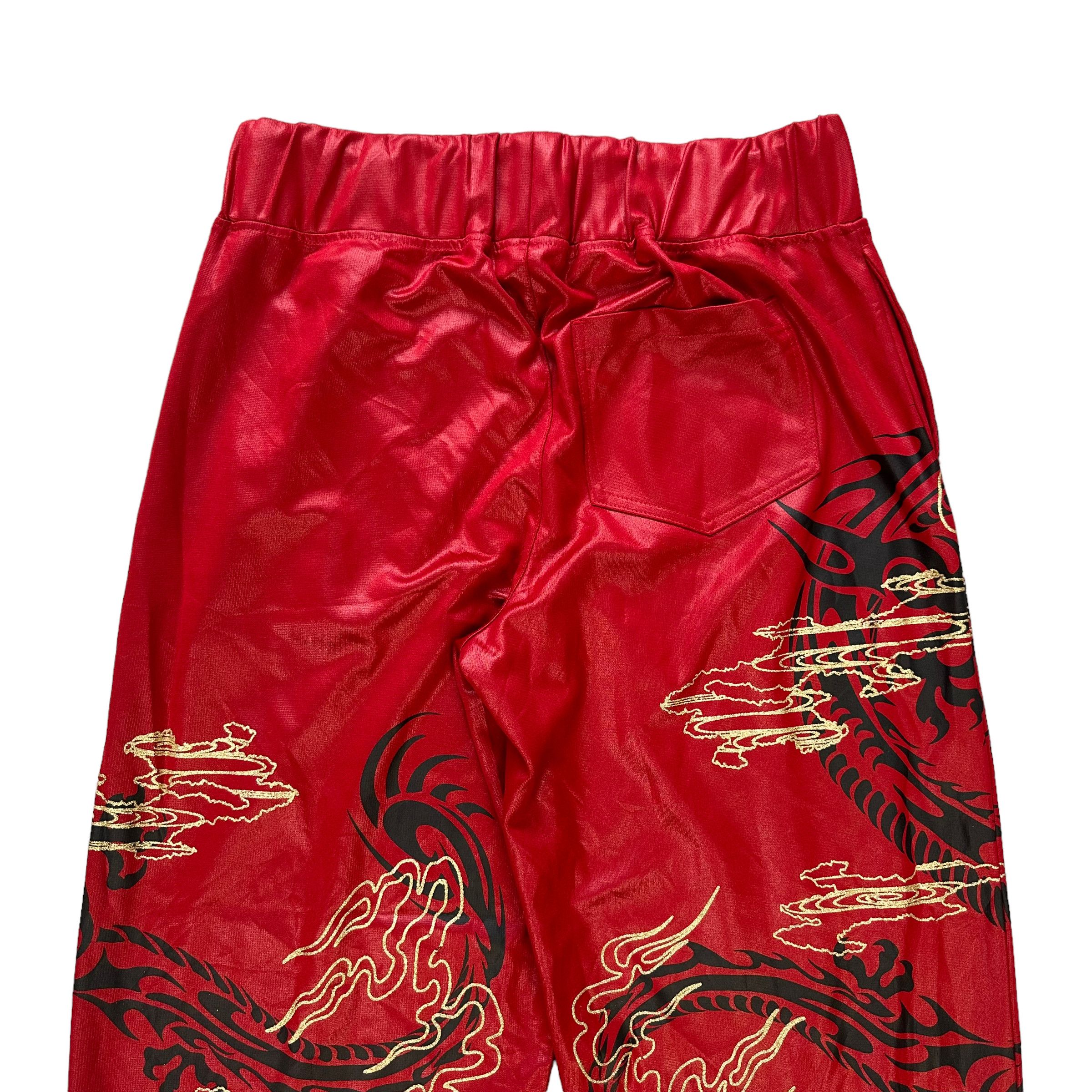Japanese Brand SUKAJAN DRAGON DRAWSTRING RED PANTS #7789-176 Size US 35 - 12 Thumbnail