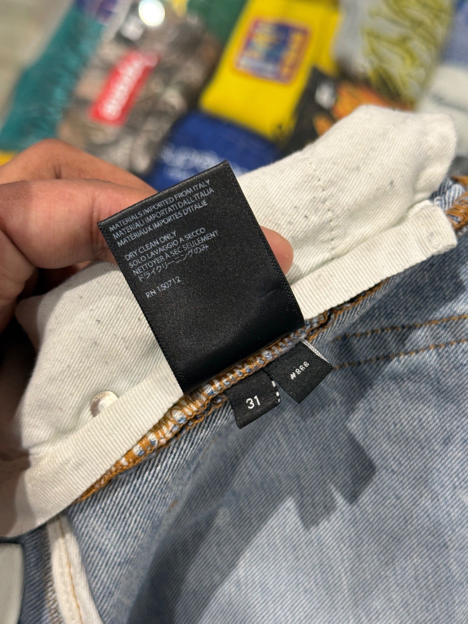 Amiri Amiri Pajama Art Patch Skinny Jeans Light Blue Size US 31 - 7 Thumbnail