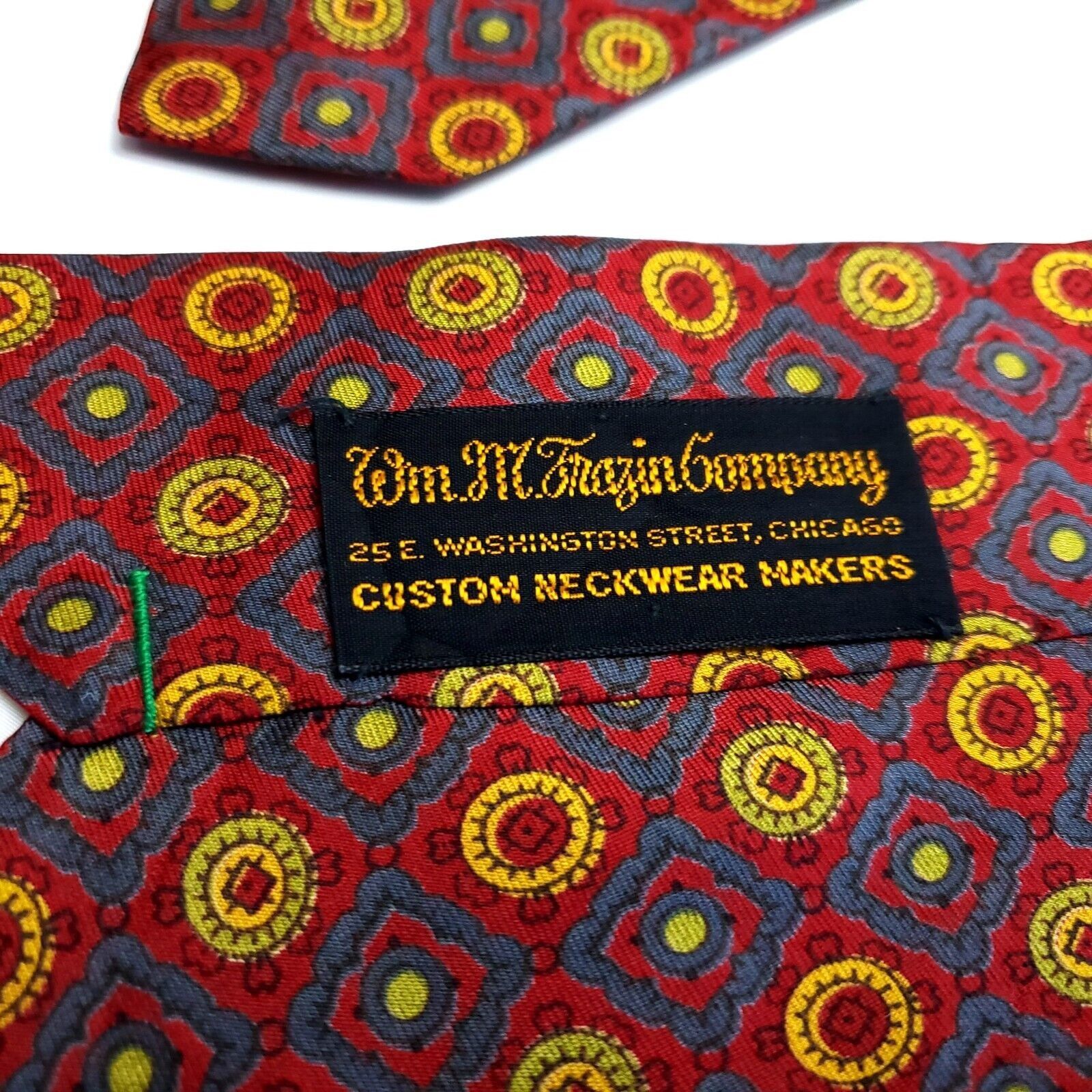 Vintage WM M Frazin Company Red Yellow Blue Geometric Print Short Wi Size ONE SIZE - 4 Thumbnail