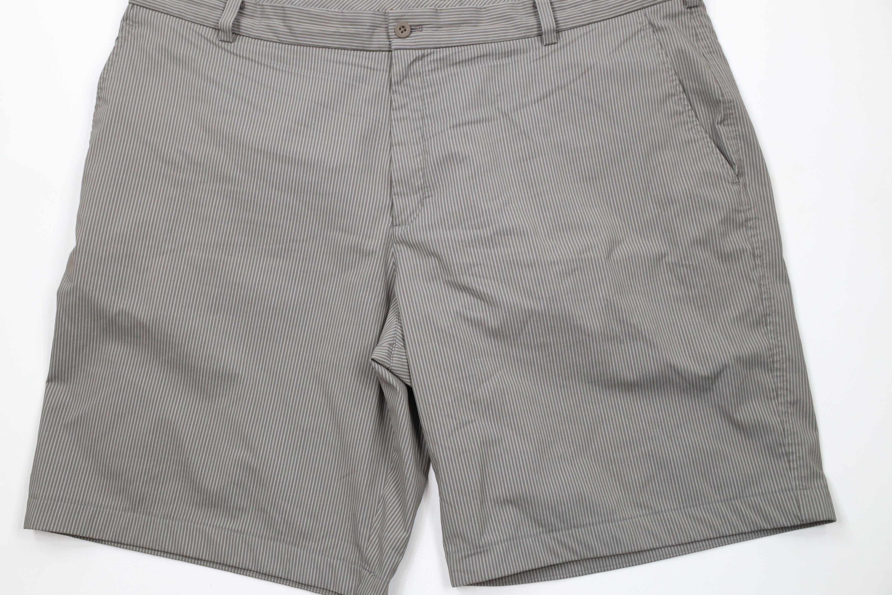 Nike × Vintage Nike Golf Striped Flat Front Tech Golfing Chino Shorts Gray Size US 42 / EU 58 - 3 Thumbnail