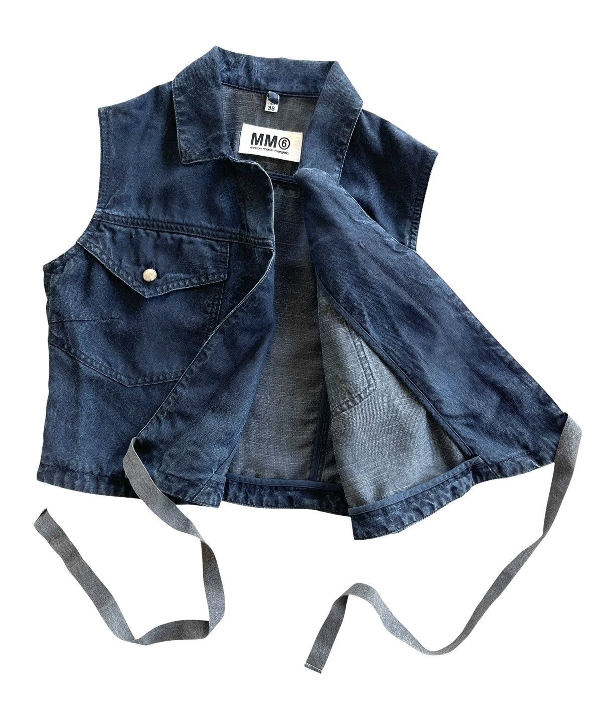 Maison Margiela MM6 Wrap Denim Vest Jacket Size XS / US 0-2 / IT 36-38 - 3 Thumbnail