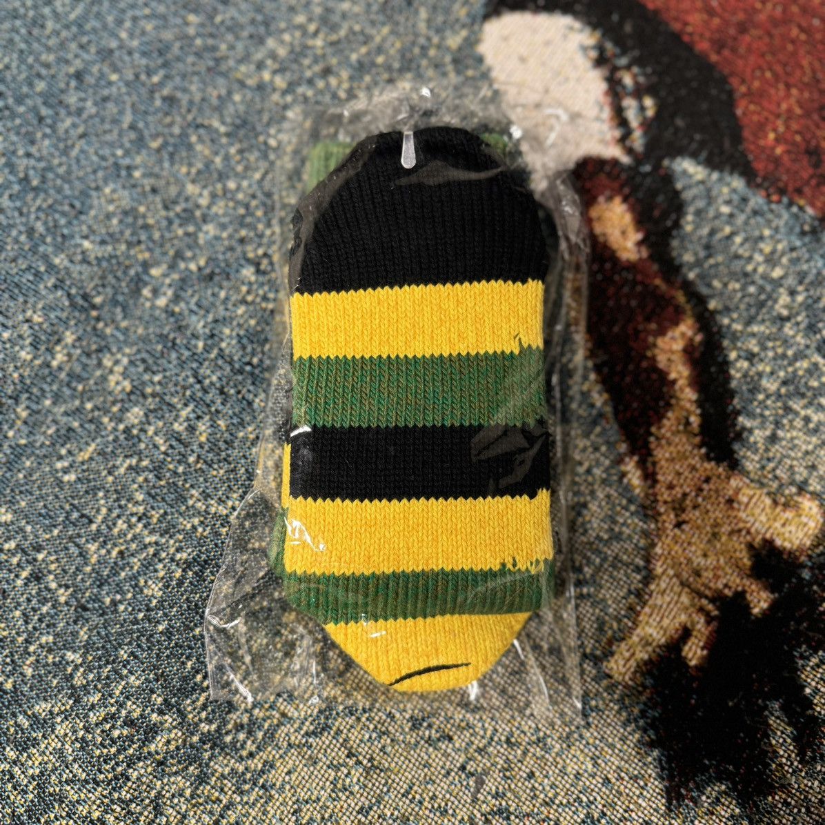 Kapital × Kapital Kountry KAPITAL RASTA RAINBOW HAPPY SOCKS GREEN/YELLOW Size ONE SIZE - 2 Thumbnail