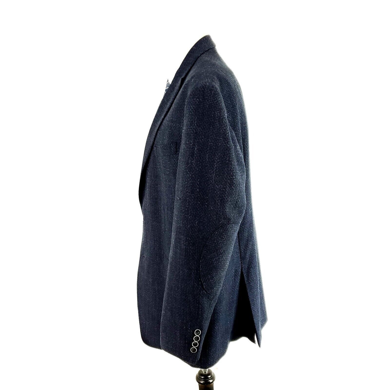 Joseph Abboud Joseph Abboud Comero Tweed Wool 2 Button Sport Coat 44R Blue Size 44R - 4 Thumbnail