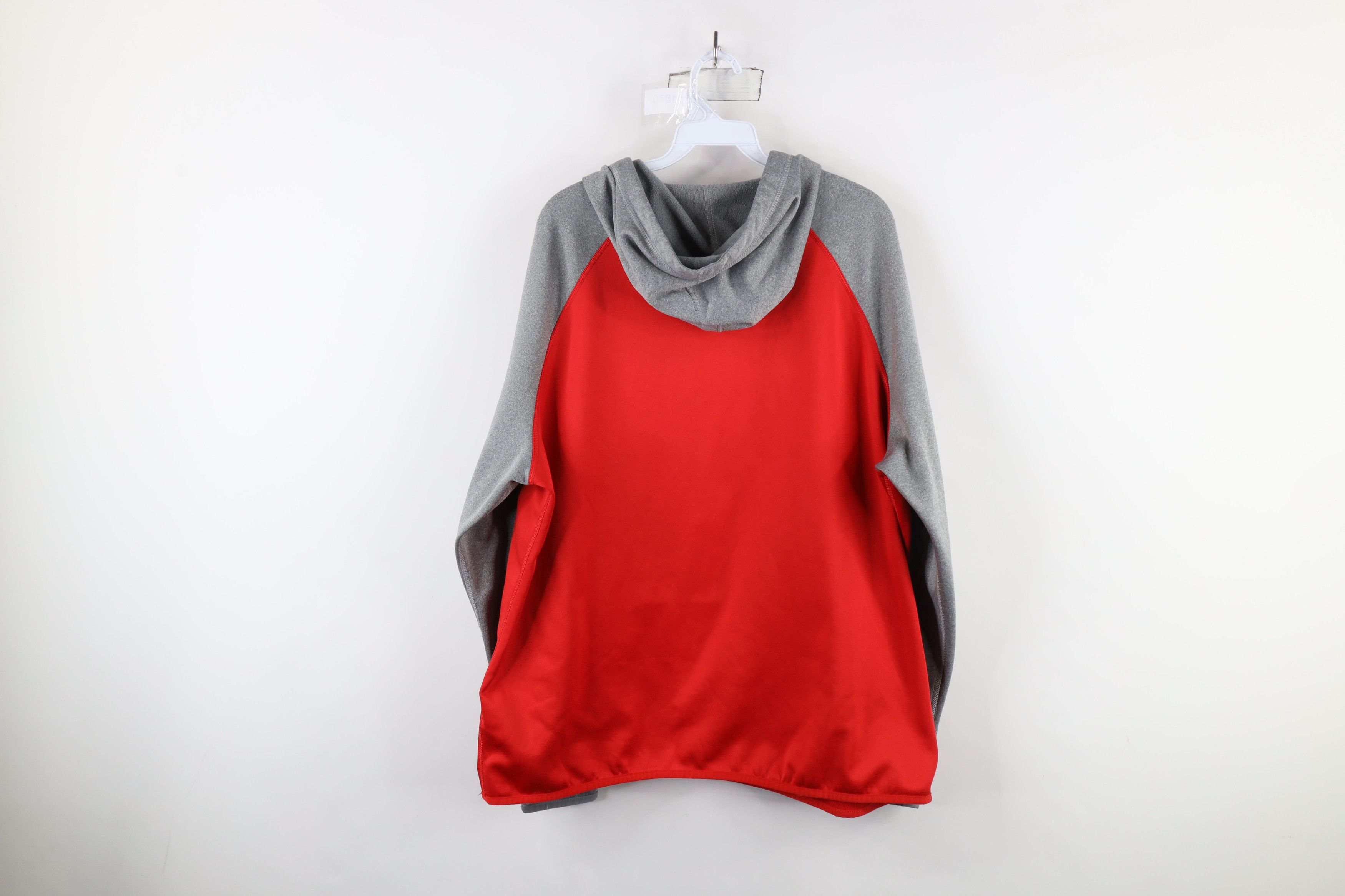 Nike × Vintage Nike Therma Fit Spell Out Ohio State University Hoodie Red Size US XXL / EU 58 / 5 - 12 Thumbnail