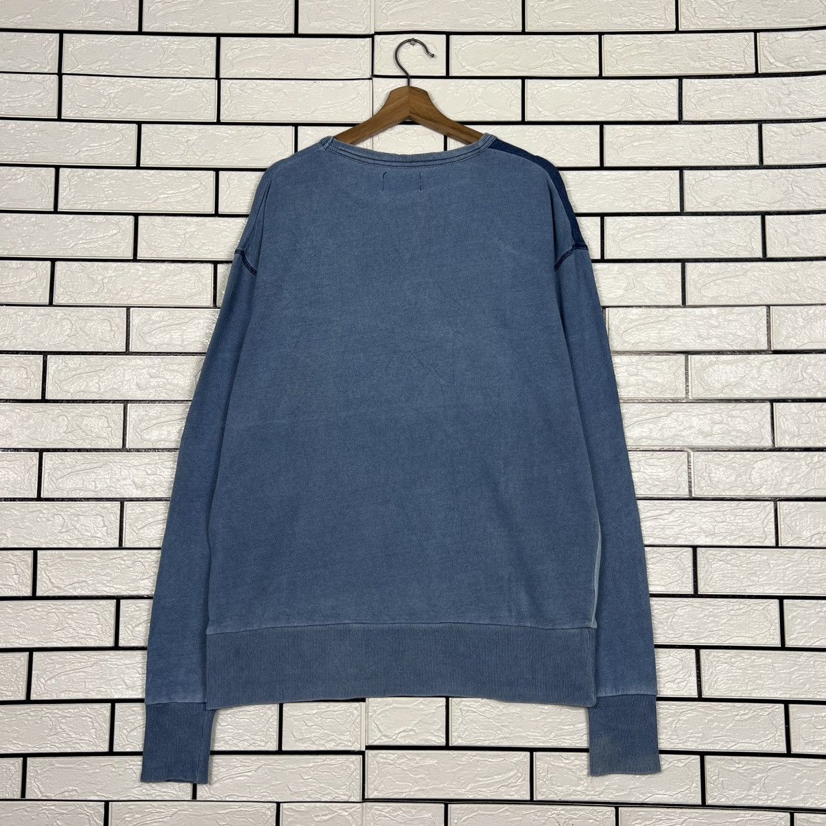 Japanese Brand THRIFT STANDARD Patchwork Sweatshirt Denim Style #4067-C185 Size US M / EU 48-50 / 2 - 14 Thumbnail