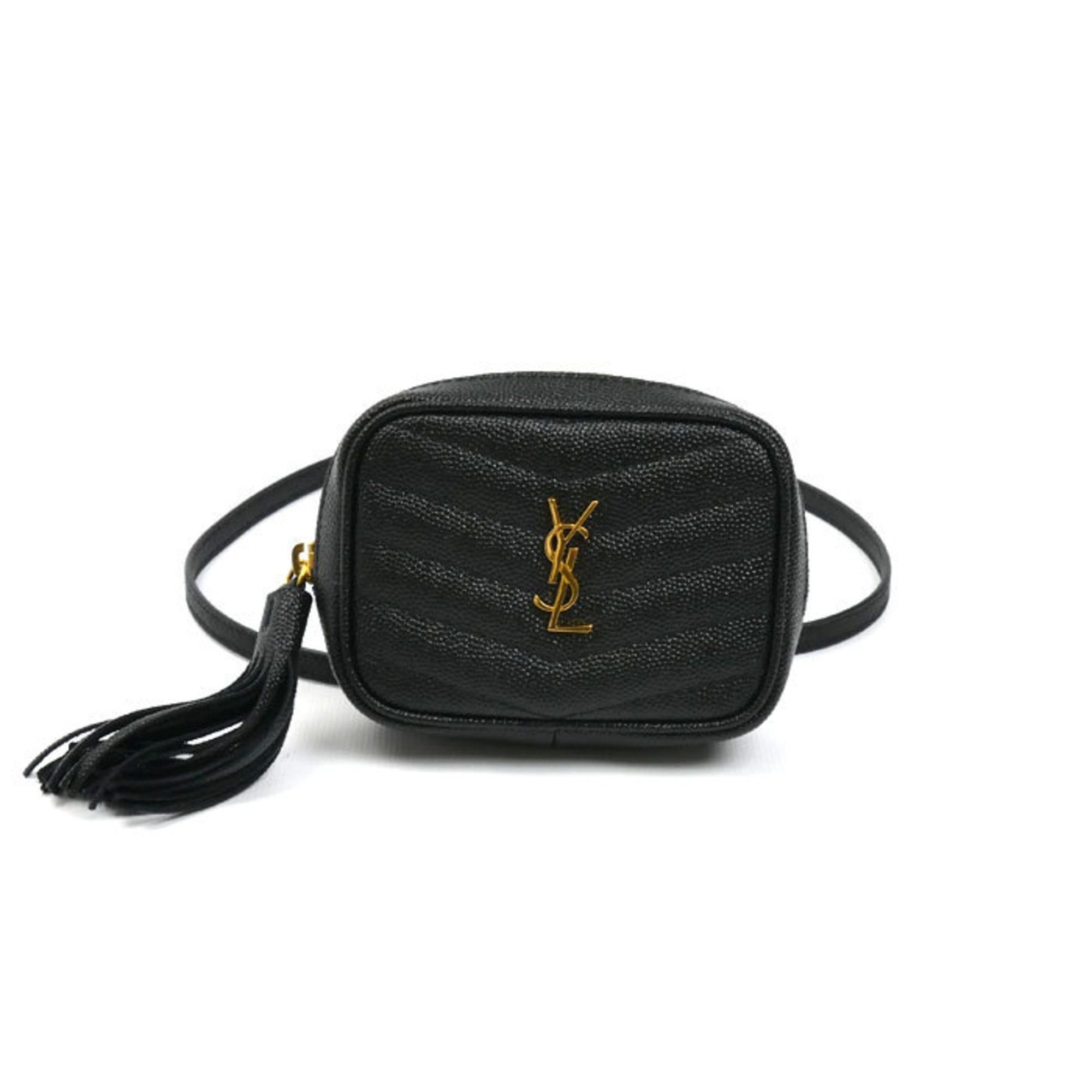 Saint Laurent Paris SAINT LAURENT Baby Lou Leather Chain Shoulder Bag, Black, 635088, Women's Size ONE SIZE - 1 Thumbnail