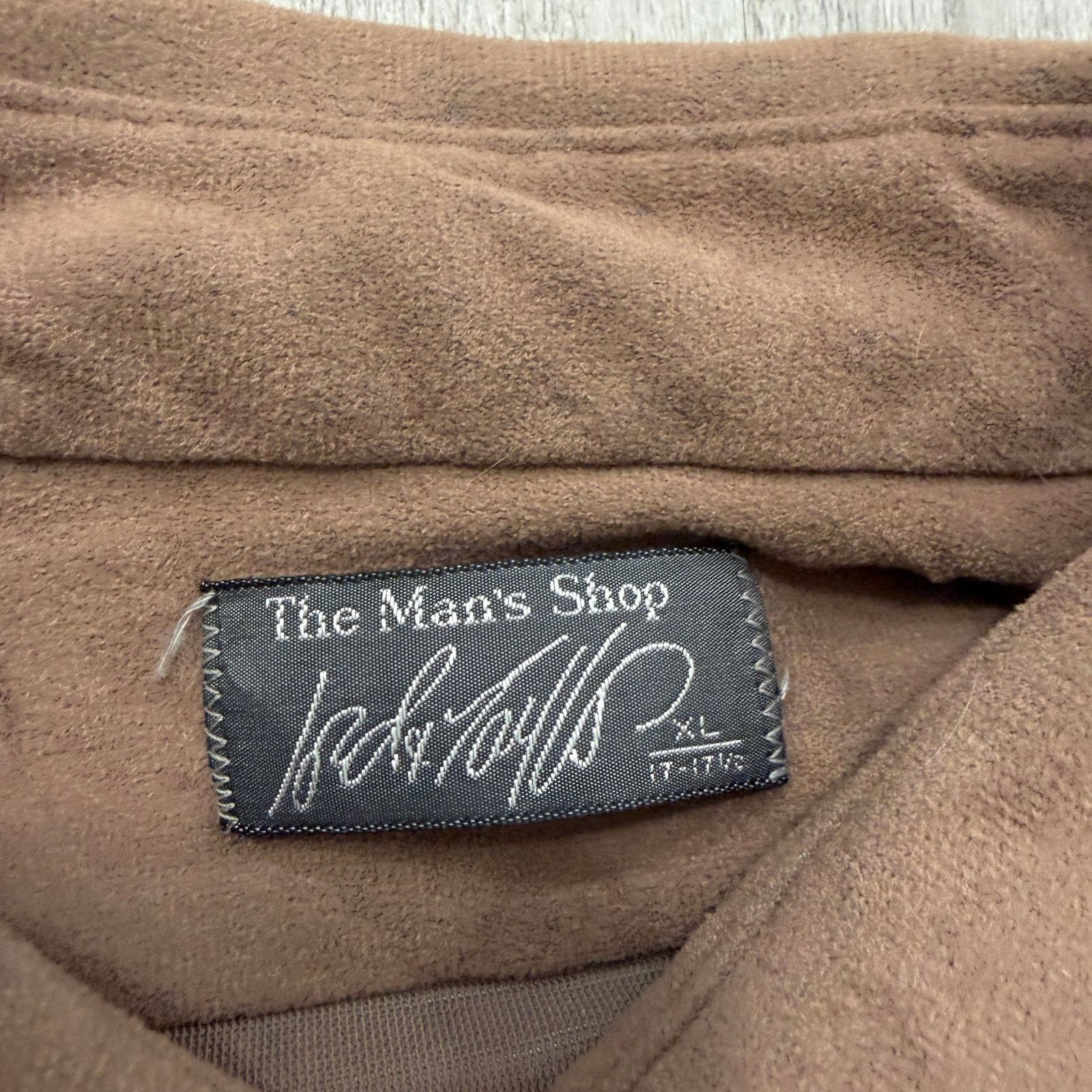 Vintage Vintage The Man's Shop Button Up Shirt Extra Large Brown Size US XL / EU 56 / 4 - 4 Thumbnail