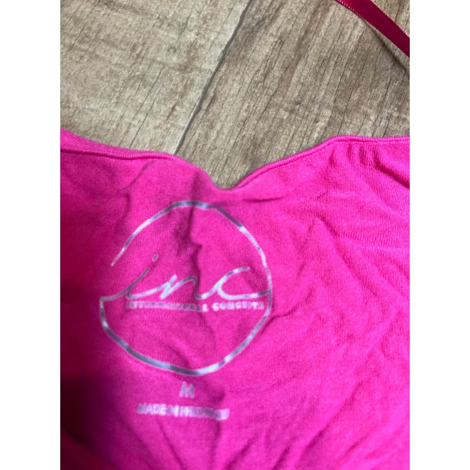 Vintage INC Top Womens Medium M Pink Sleeveless Blouse Regular Size M Pink Casual Basic Classic Easy Care Stretch Womens Shirt Size M / US 6-8 / IT 42-44 - 4 Thumbnail