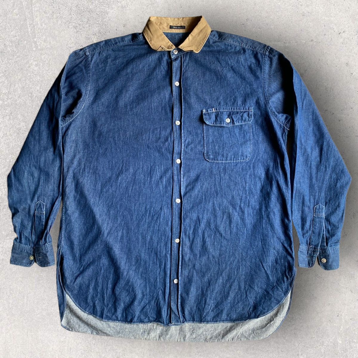 Yohji Yamamoto Y’s For Men contrast Collar and Cuff Oversized Shirt Size US M / EU 48-50 / 2 - 3 Thumbnail