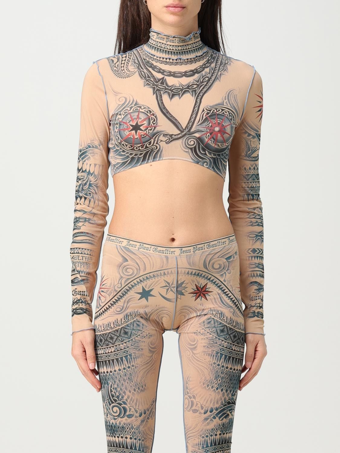 Jean Paul Gaultier Jean Paul Gaultier cropped tattoo print top Size XL / US 12-14 / IT 48-50 - 7 Thumbnail