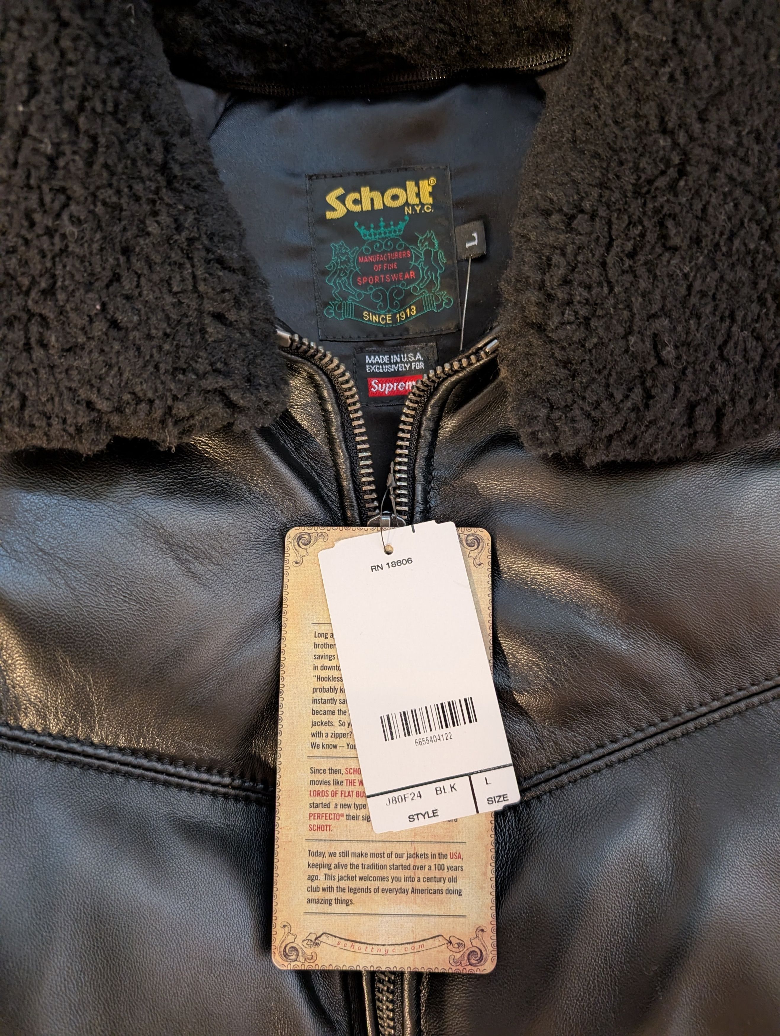 Schott × Supreme Supreme Schott Chevron Leather Down Puffer Jacket Size US L / EU 52-54 / 3 - 4 Thumbnail