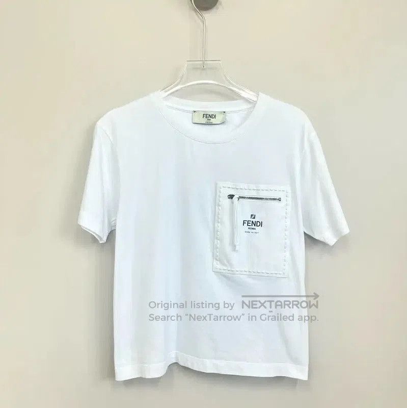Fendi Fendi White XS Women’s T-Shirt with Pocket . Size XS / US 0-2 / IT 36-38 - 1 Thumbnail