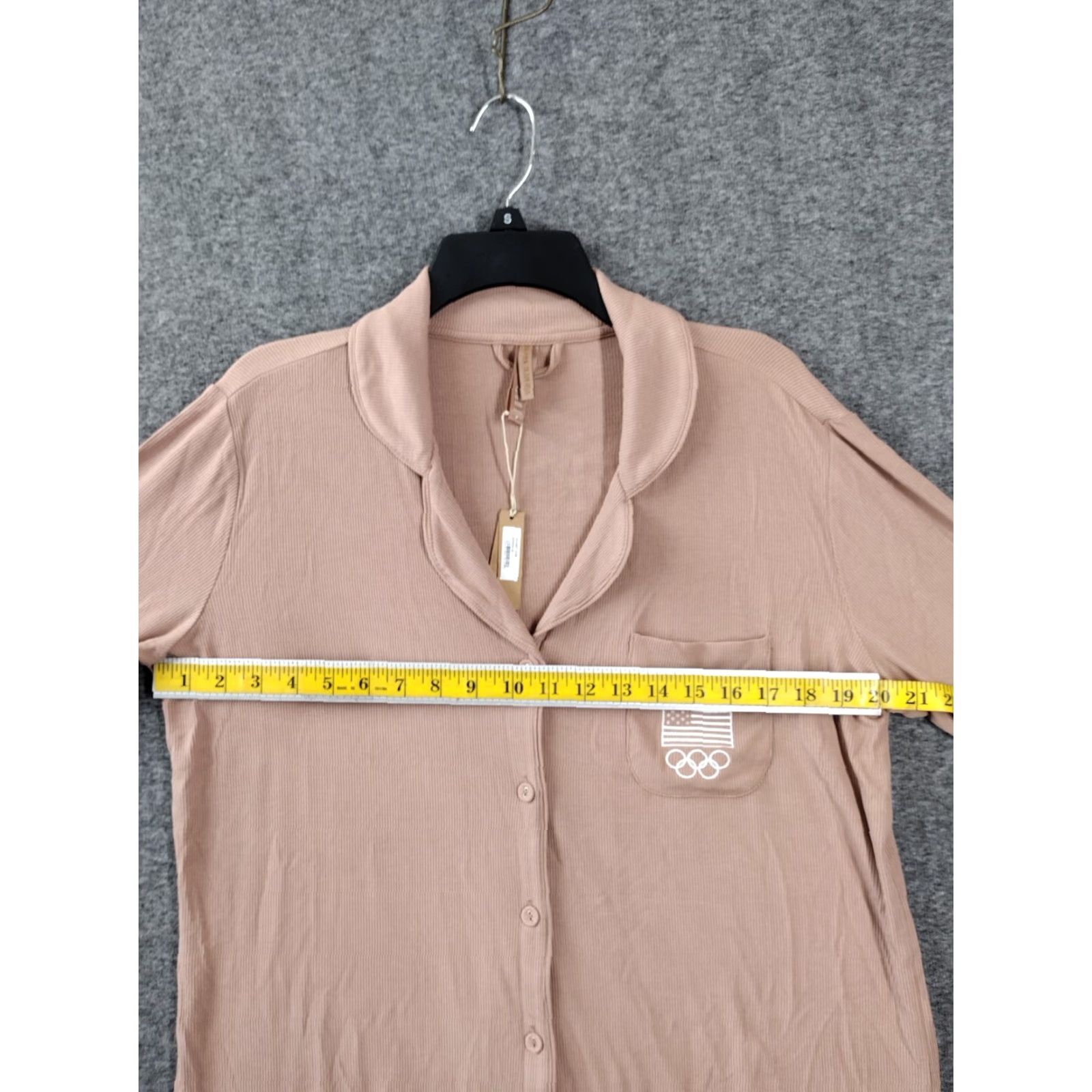 SKIMS SKIMS Women's Team USA Pajama Top Color Sienna Ribbed Size M AP-SET-1039 Size M / US 6-8 / IT 42-44 - 6 Thumbnail