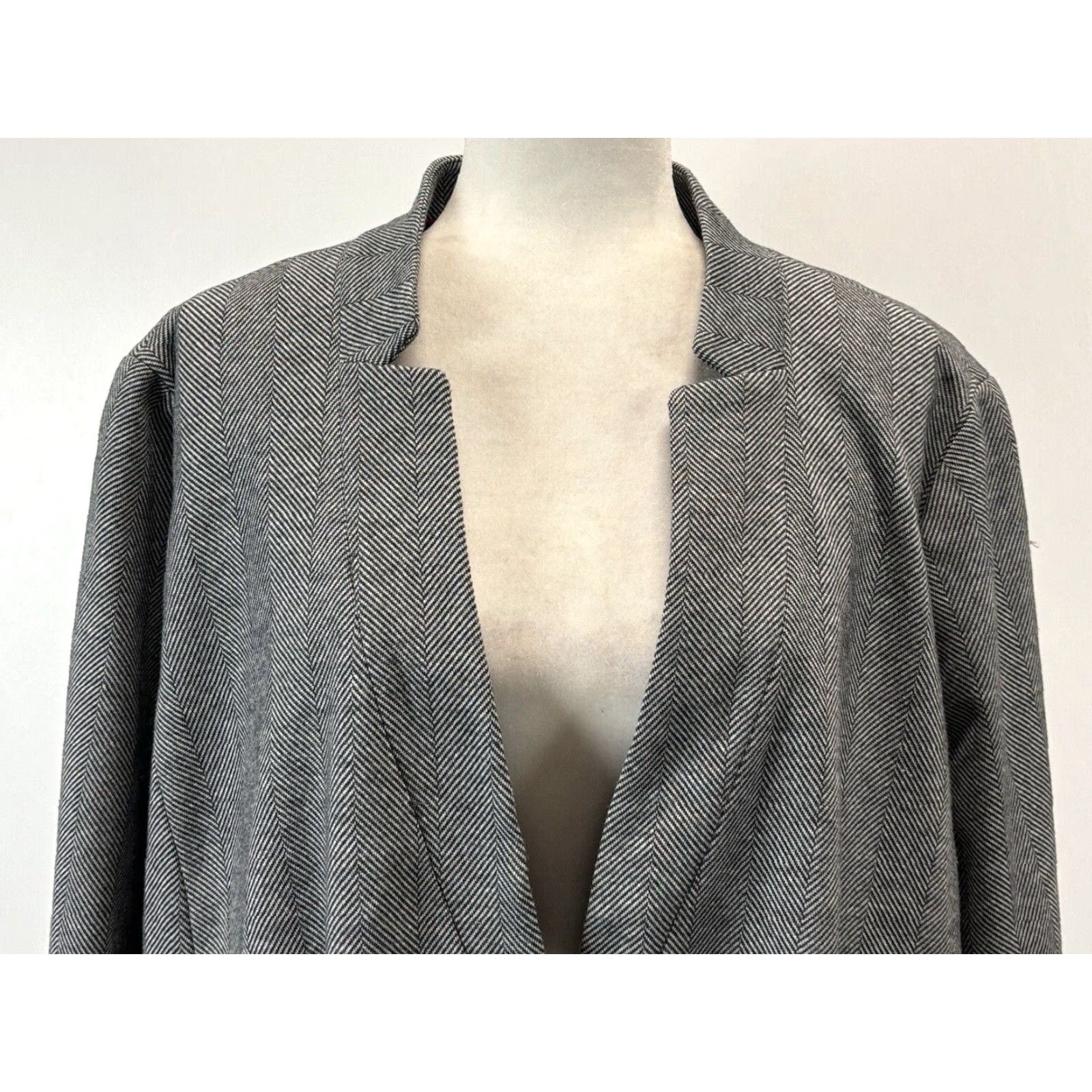 Talbots NEW Talbots Plus Size 22W Aberdeen Herringbone Blazer Jacket Black White Career Womens Size 3XL / US 20-22 - 5 Thumbnail