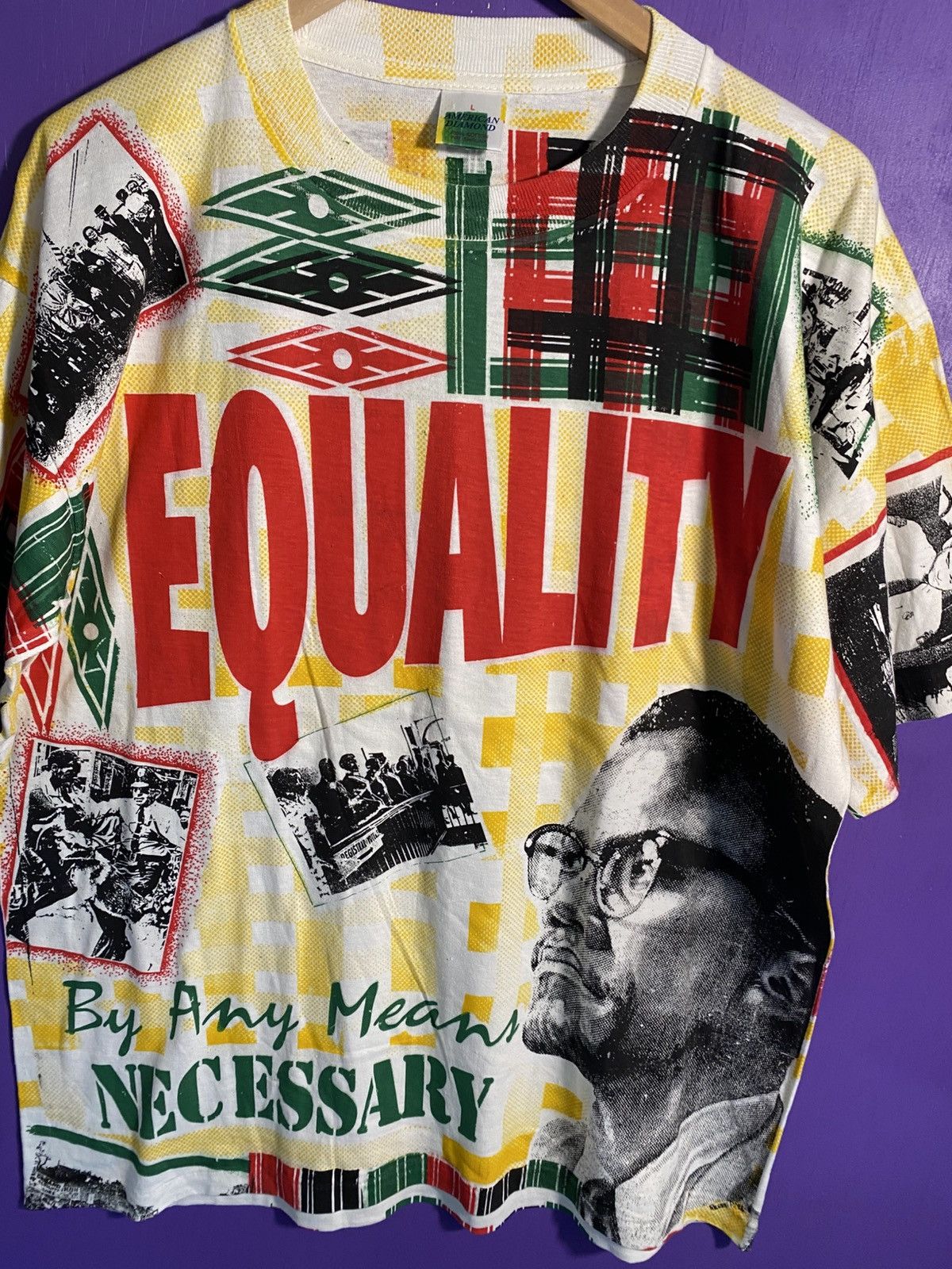Other Vintage 90s Malcom X equality AOP t-shirt Size US L / EU 52-54 / 3 - 3 Thumbnail