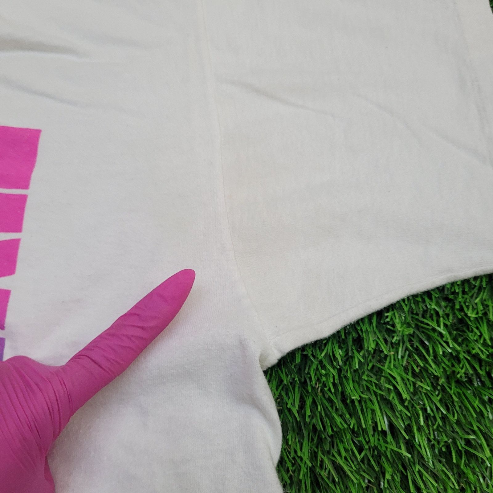 Fruit Of The Loom VTG 90s Fly-Away Skydiving Shirt L/XL USA White Pink Neon Size US XL / EU 56 / 4 - 5 Thumbnail