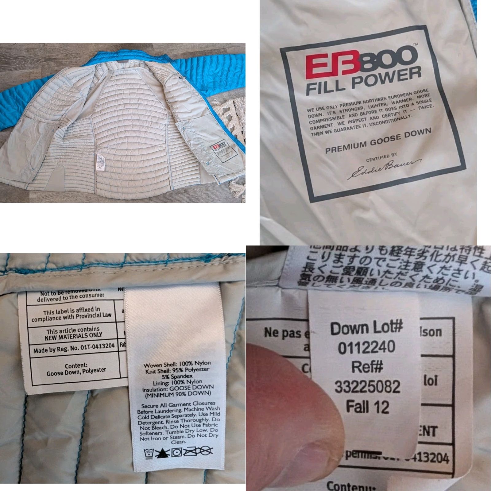 Eddie Bauer Eddie Bauer First Ascent Womens Blue Puffer Jacket EB800 Fill Power Goose Down M Size S / US 4 / IT 40 - 9 Thumbnail