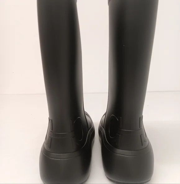 Salvatore Ferragamo Ferragamo Men's Gancini Detail Black Rain Boots - Size 8 Size US 8 / EU 41 - 9 Thumbnail