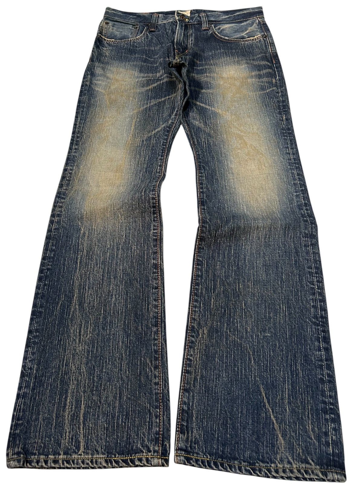 Edwin × Kapital × Vintage Vintage Edwin Flare Japanese Punk Style Denim Jeans Size US 33 - 1 Thumbnail