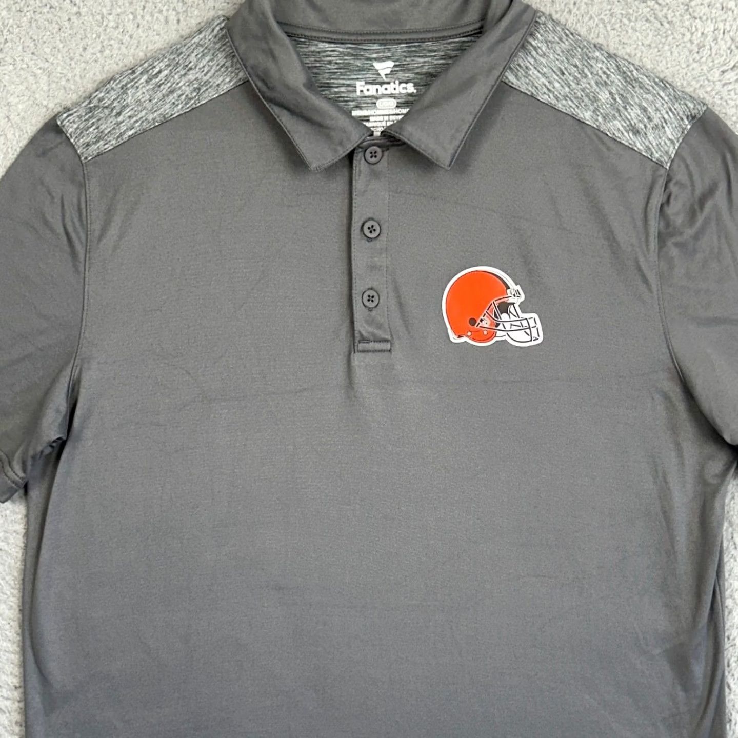 Vintage Fanatics NFL Cleveland Browns Polo Shirt Mens Large Gray Short Sleeve Football Polo Shirt Size US L / EU 52-54 / 3 - 2 Thumbnail