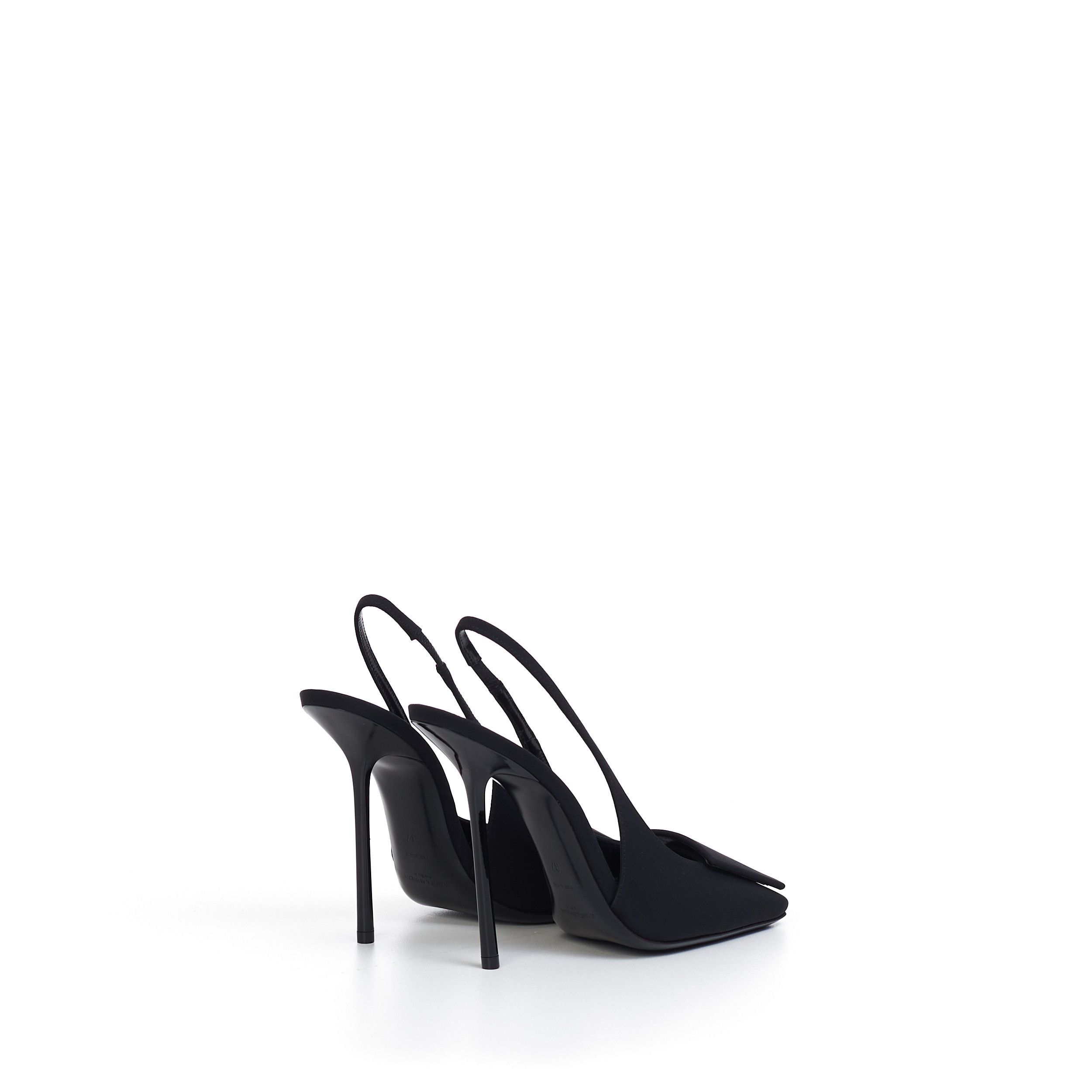 Saint Laurent Paris Maxine Slingback Pumps In Black Silk & Leather Size US 9.5 / IT 39.5 - 7 Thumbnail