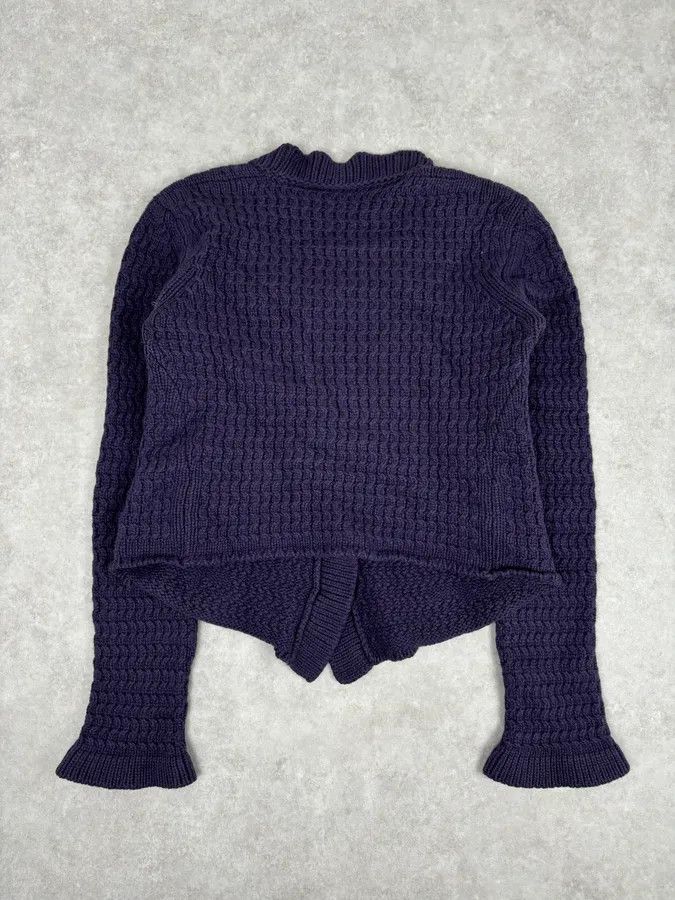 Marithe + Francois Girbaud 2000s Marithé + François Girbaud Asymmetrical Buttoned Wool Purple Cardigan Size S / US 4 / IT 40 - 5 Thumbnail