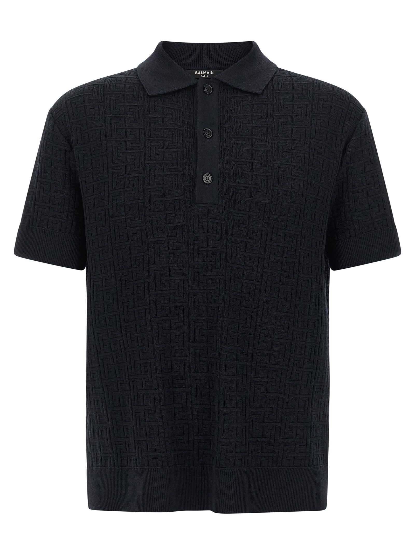 Balmain 'Monogram' knit polo shirt Size US XL / EU 56 / 4 - 1 Thumbnail