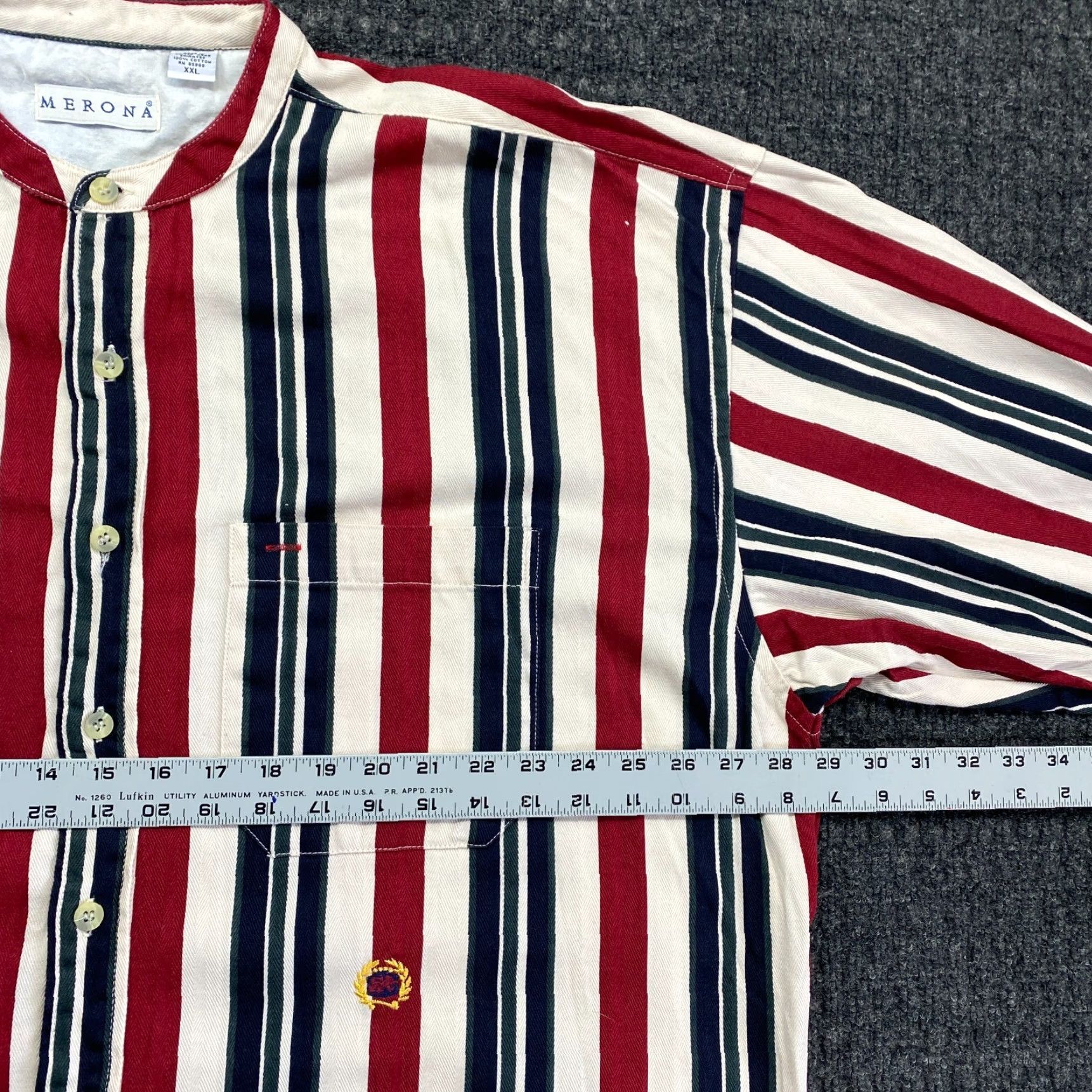 Merona VINTAGE Merona Shirt Button-Up Striped Long Sleeve XXL Red Blue Beige Western Merona Shirt Button-Up Striped Long Sleeve 2XL Red Western Mens Size US XXL / EU 58 / 5 - 5 Thumbnail