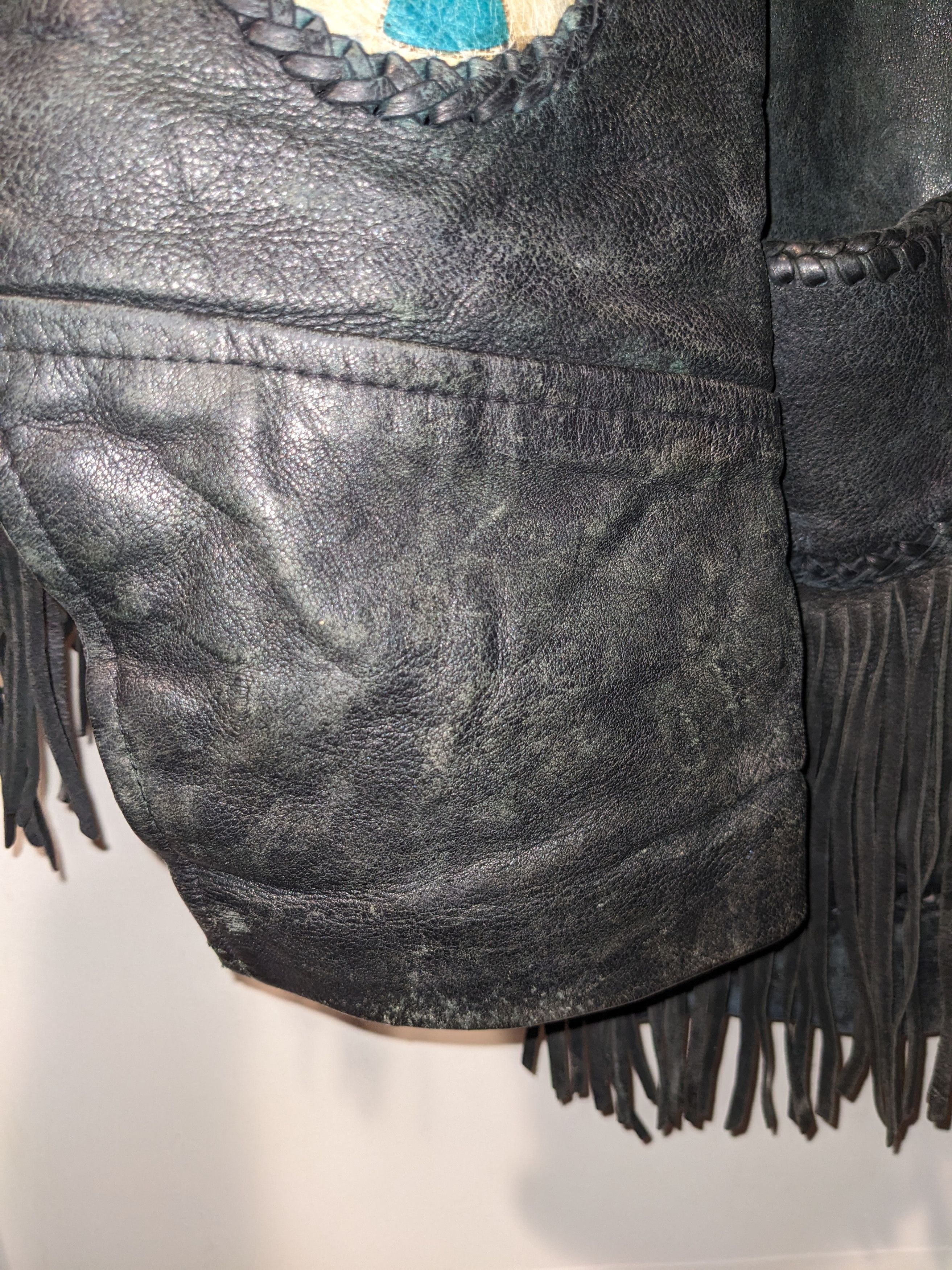 Designer × Vintage Vintage Native American Tribal Western Leather Vest Jacket Size US L / EU 52-54 / 3 - 4 Thumbnail