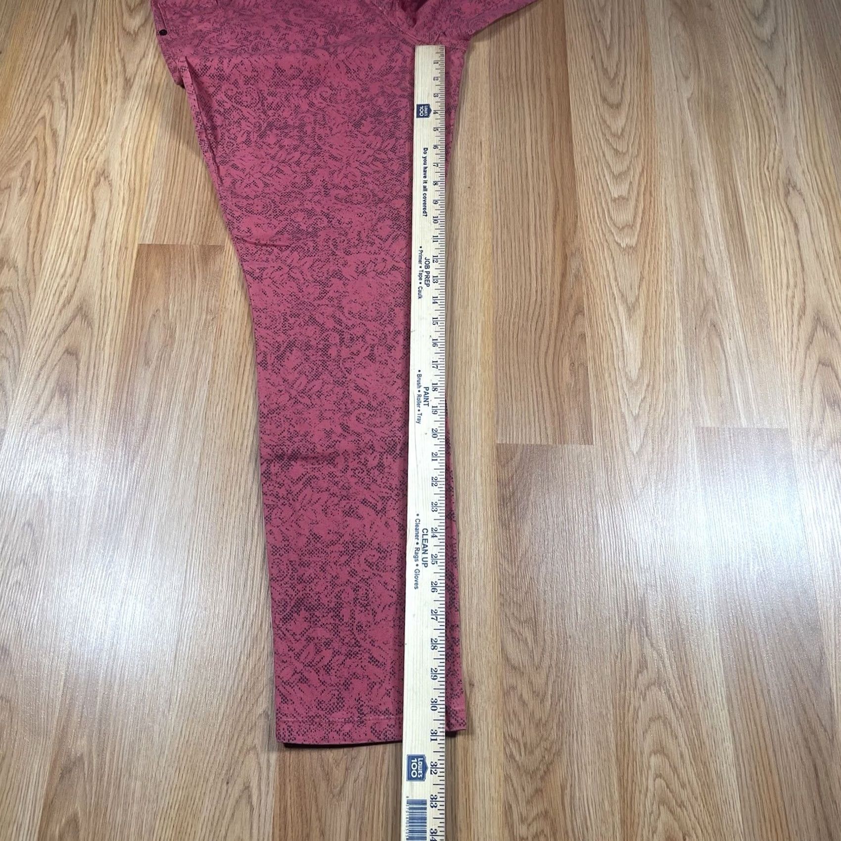 Mossimo Mossimo Womens Chino Pants 17 Skinny Stretch Lower Waist Straight Hip Red Cotton Spandex Regular 31in Inseam Small Details: Zipper Belt Loops Pockets Size 38" / US 16 / IT 52 - 5 Thumbnail