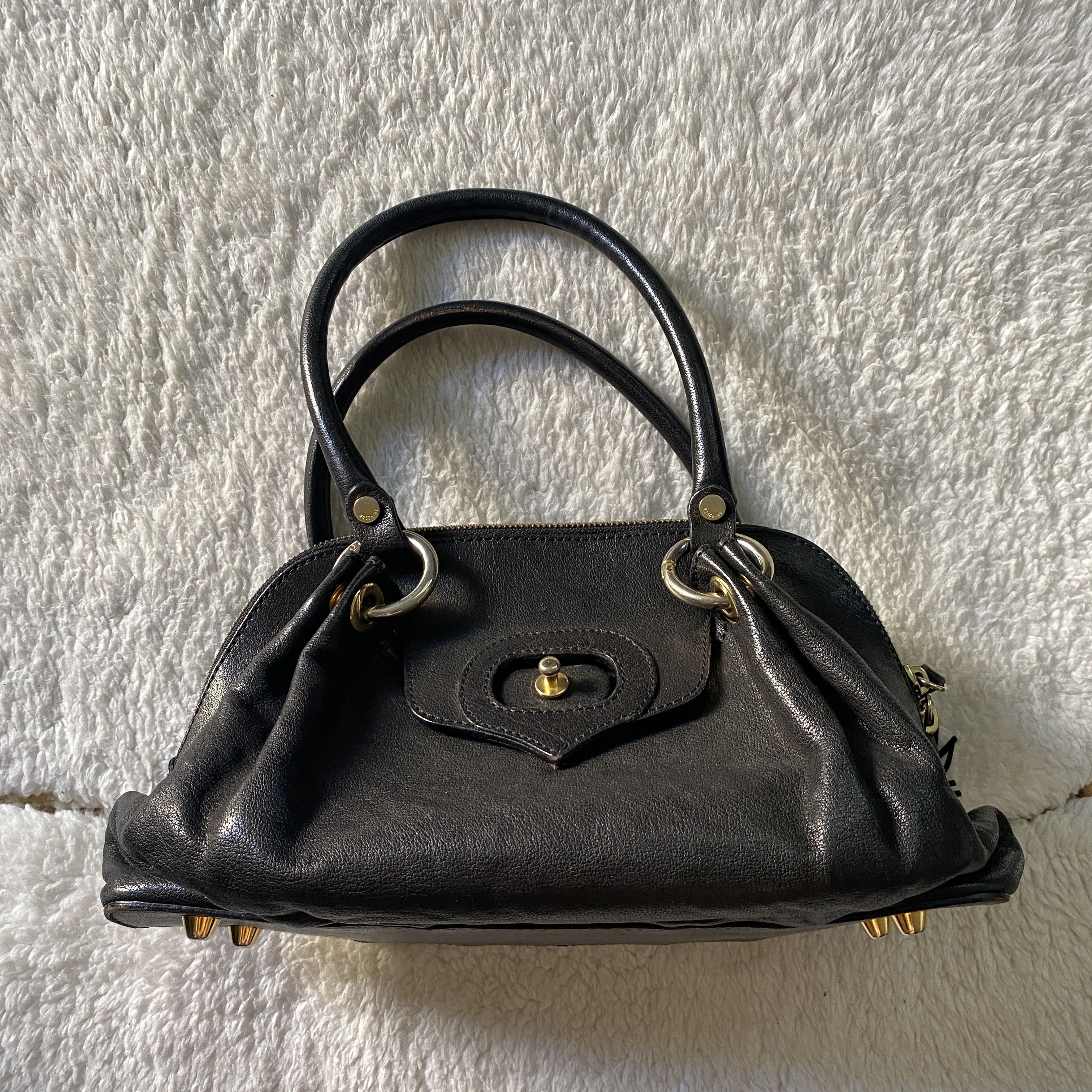 Moschino Vintage Moschino Black Leather Shoulder Bag Size ONE SIZE - 3 Thumbnail
