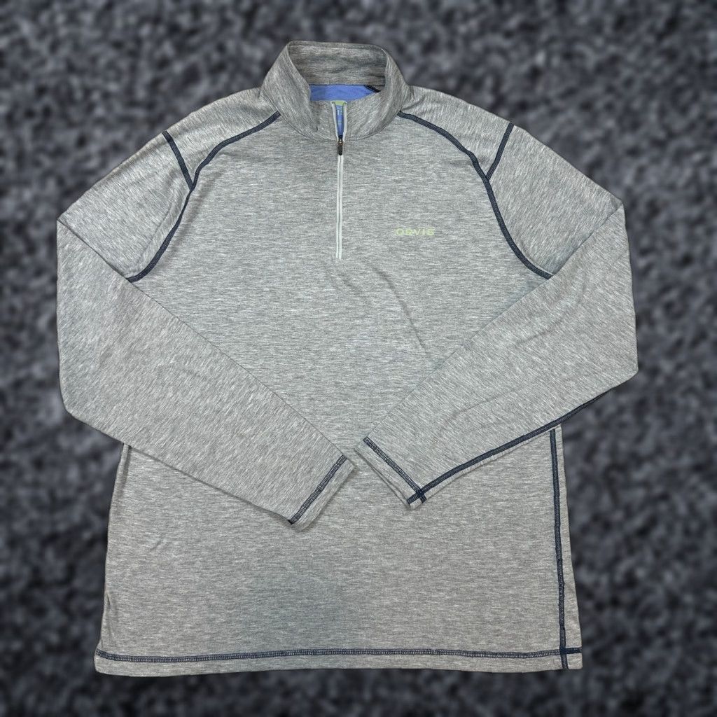 Orvis Orvis Men’s Gray Quarter Zip Pullover Long Sleeve Shirt Large Size Size US L / EU 52-54 / 3 - 1 Thumbnail