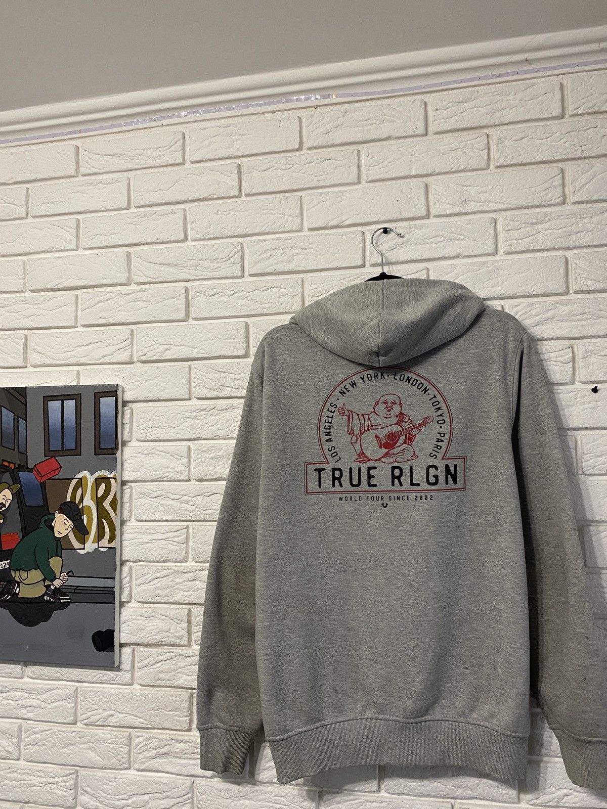 True religion zip hoodie big logo vintage