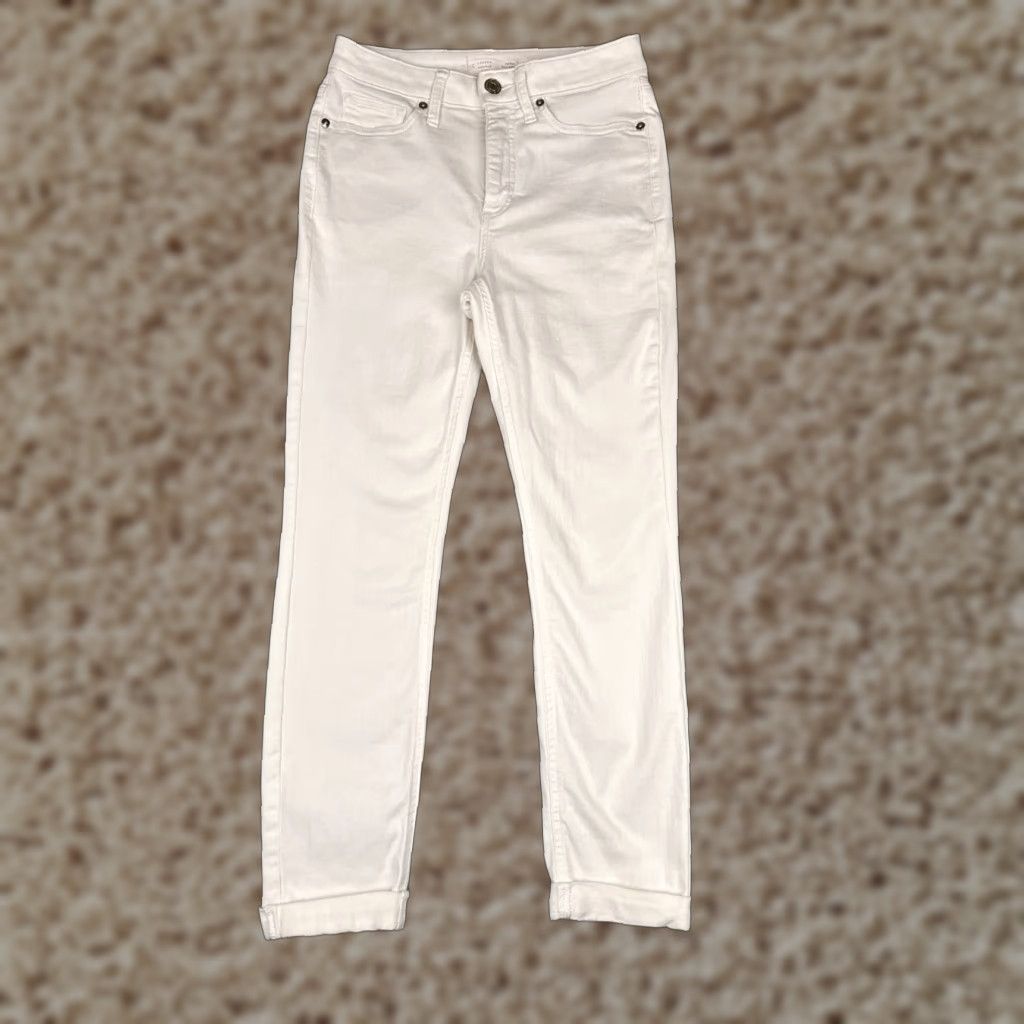 Vintage LC Lauren Conrad Jeans Women White Denim High Rise Skinny Ankle Cropped Hem 26x26 4 Regular Inseam 26 in Cotton Denim Size 27" / US 4 / IT 40 - 1 Thumbnail