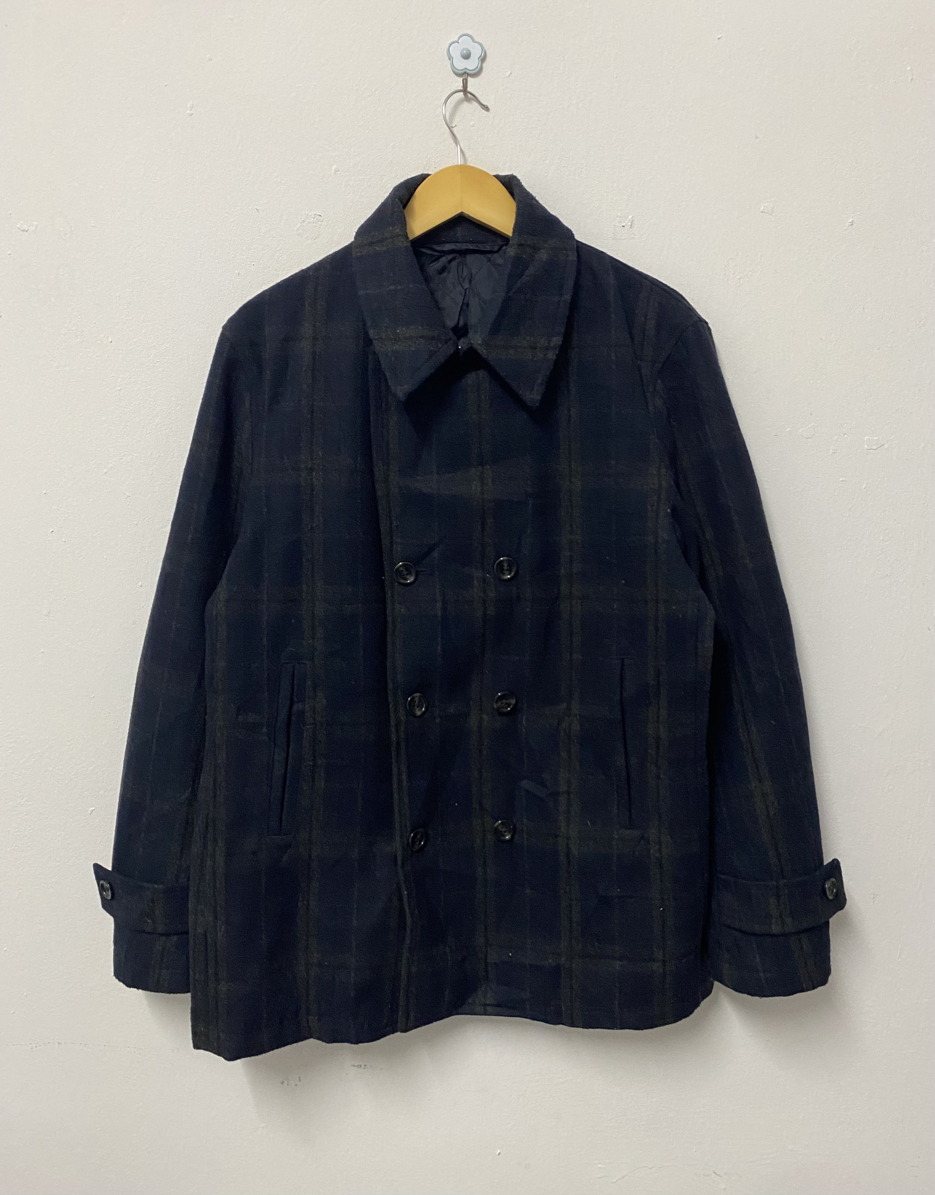 GU Vintage GU Double Breasted Checkered Wool Jacket Size US XL / EU 56 / 4 - 1 Thumbnail