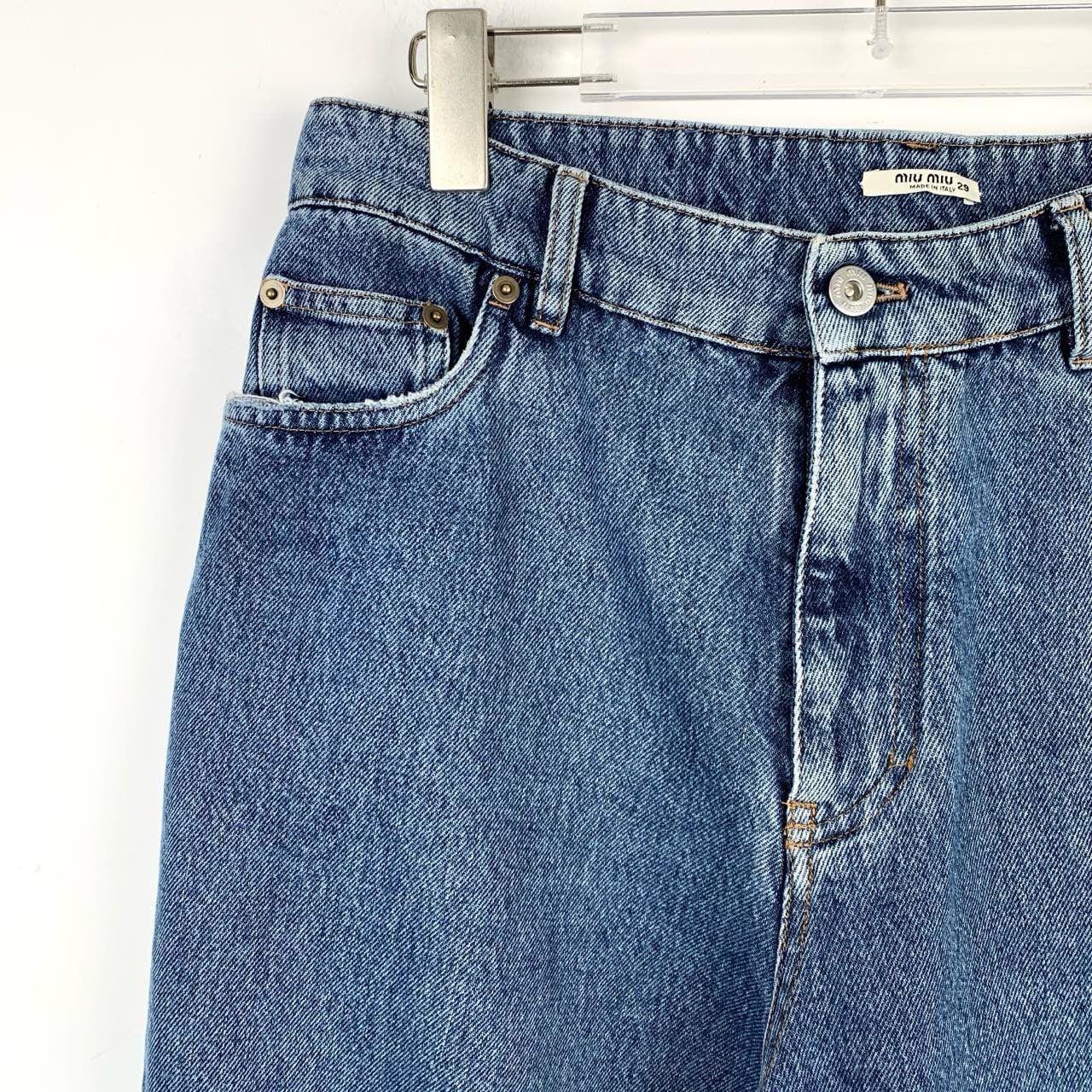 Miu Miu MiuMiu Icons High-Waisted Blue Denim Jeans Womens Size 30" / US 8 / IT 44 - 3 Thumbnail