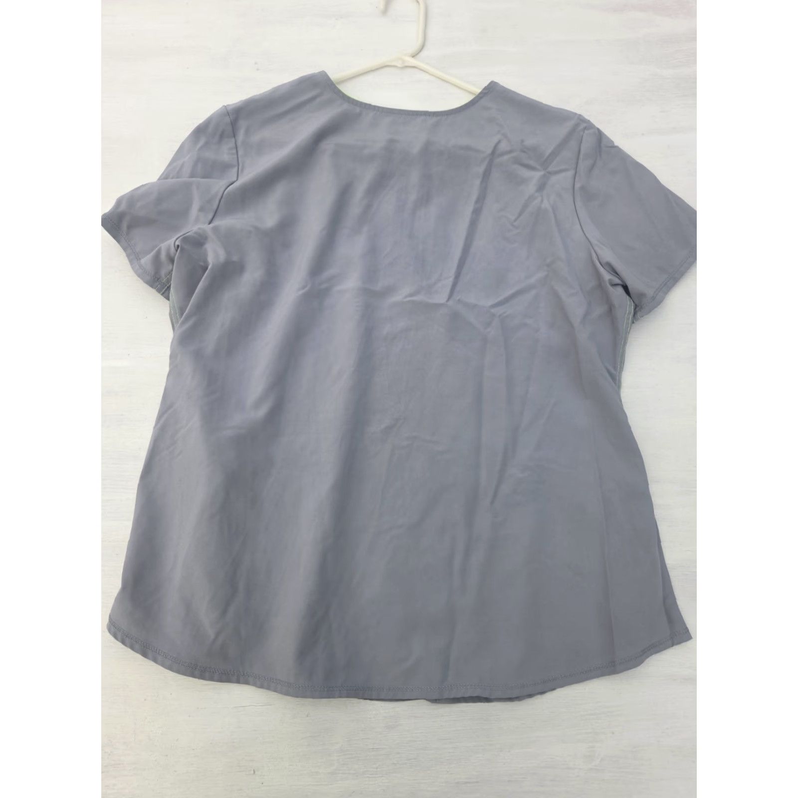 Vintage Scrubstar Scrub Top Womens XL Gray V-neck Short Sleeve Medical Nurse Work Size XL / US 12-14 / IT 48-50 - 6 Thumbnail