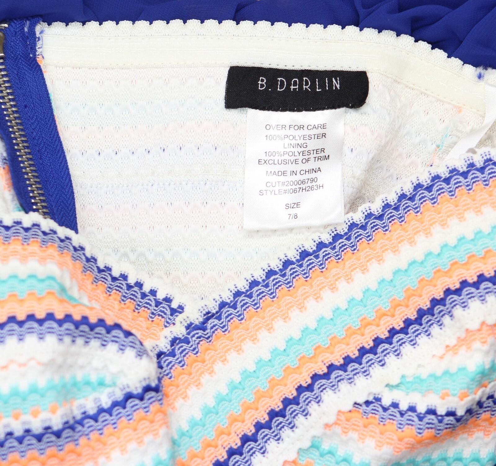 Other New B Darlin Fit And Flare Dress White / Blue Multi 7 / 8 Size M / US 6-8 / IT 42-44 - 3 Thumbnail