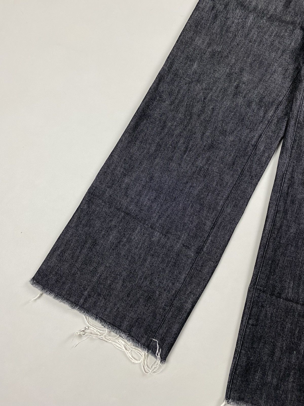 Yohji Yamamoto Yohji Yamamoto Femme Belted Wide Leg Low Rise Cut Jeans Size 26" / US 2 / IT 38 - 10 Thumbnail