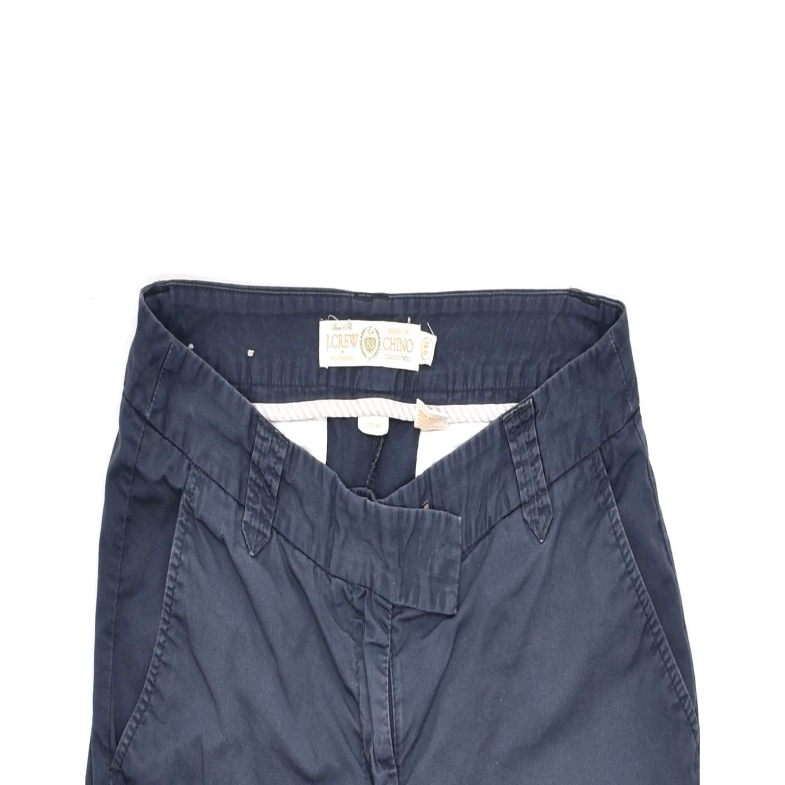 J.Crew J. CREW Womens City Fit Straight Chino Trousers Navy Blue Cotton W30 L32 Size 30" / US 8 / IT 44 - 3 Thumbnail