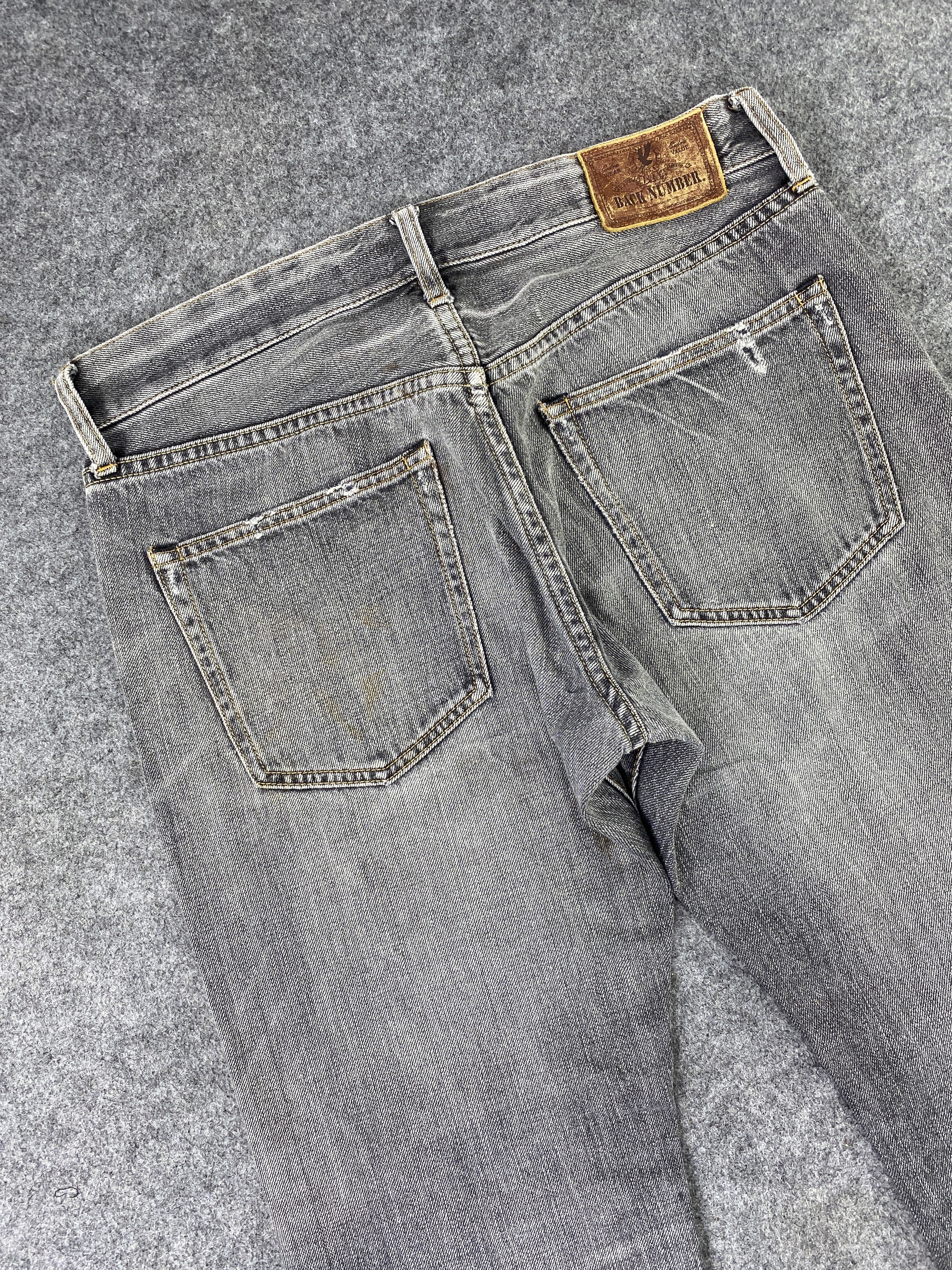Japanese Brand Japanese Brand Back Number Faded Black Wash Jeans -J1133 Size US 33 - 6 Thumbnail