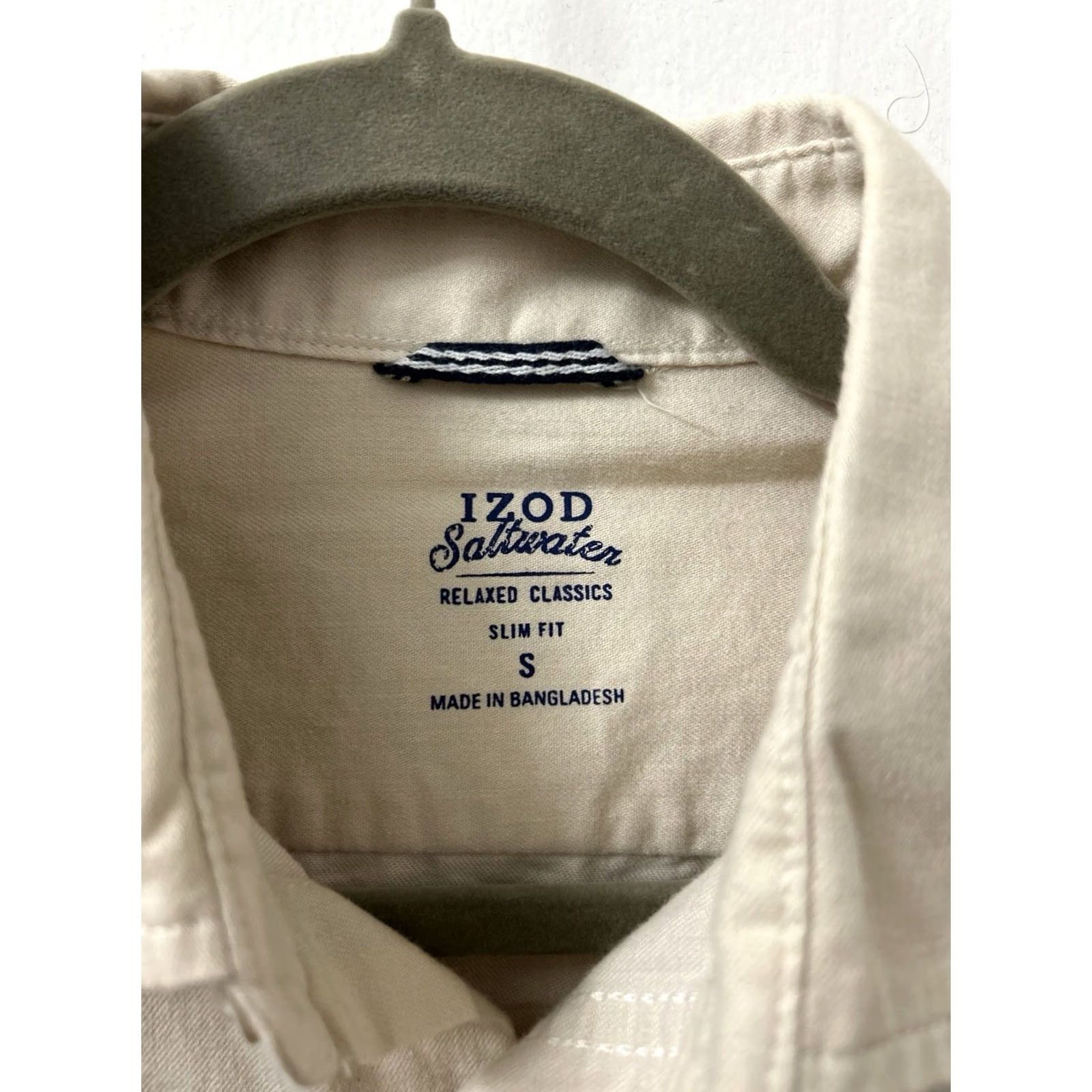 Izod VINTAGE IZOD Saltwater Shirt Mens S Tan Relaxed Classics Slim Fit Stretch NWT 0 MSRP Size US S / EU 44-46 / 1 - 6 Thumbnail