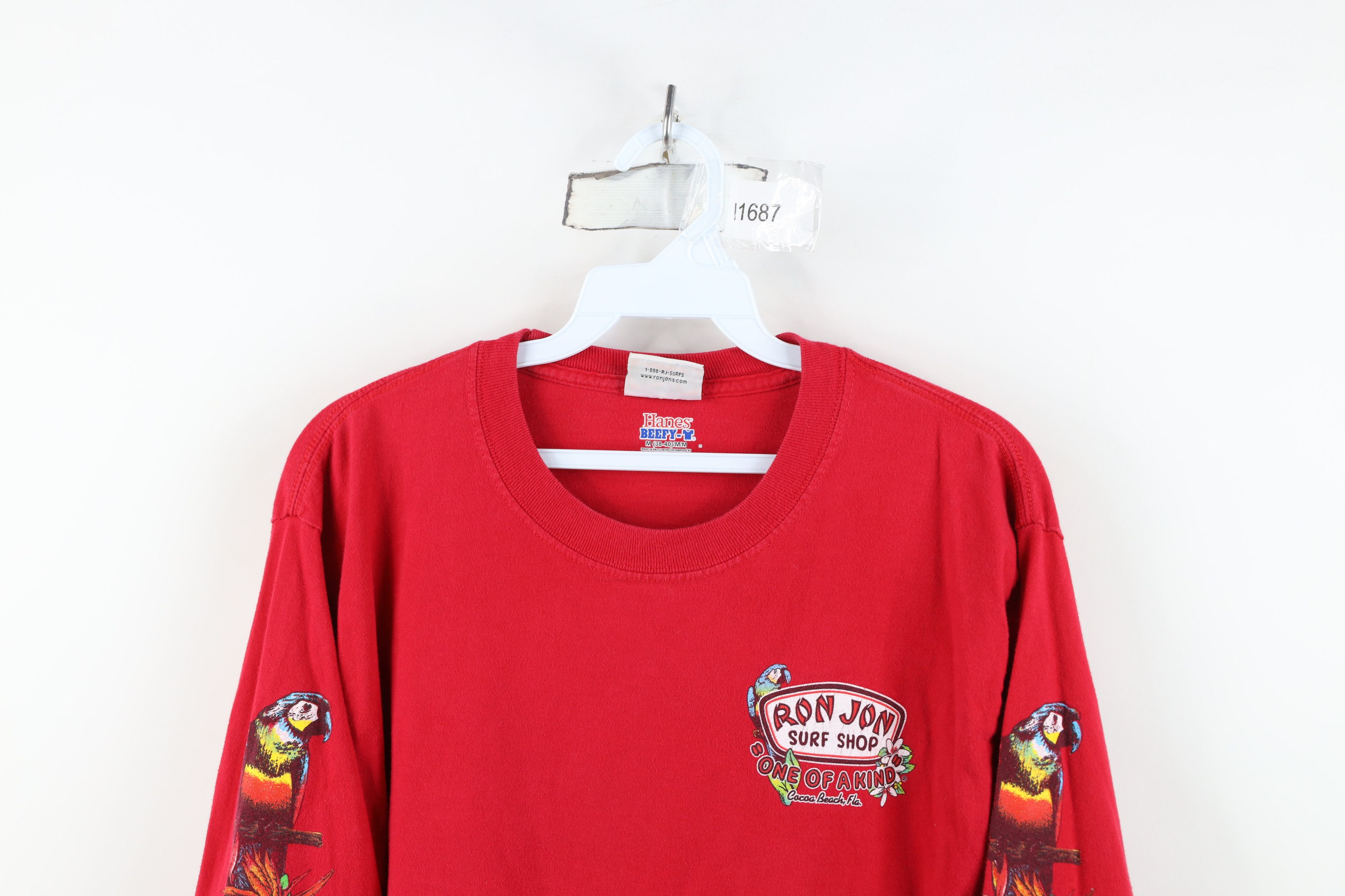 Ron Jon Surf Shop Vintage Y2K Ron Jon Surf Shop Flower Long Sleeve T-Shirt Red Size US M / EU 48-50 / 2 - 2 Thumbnail