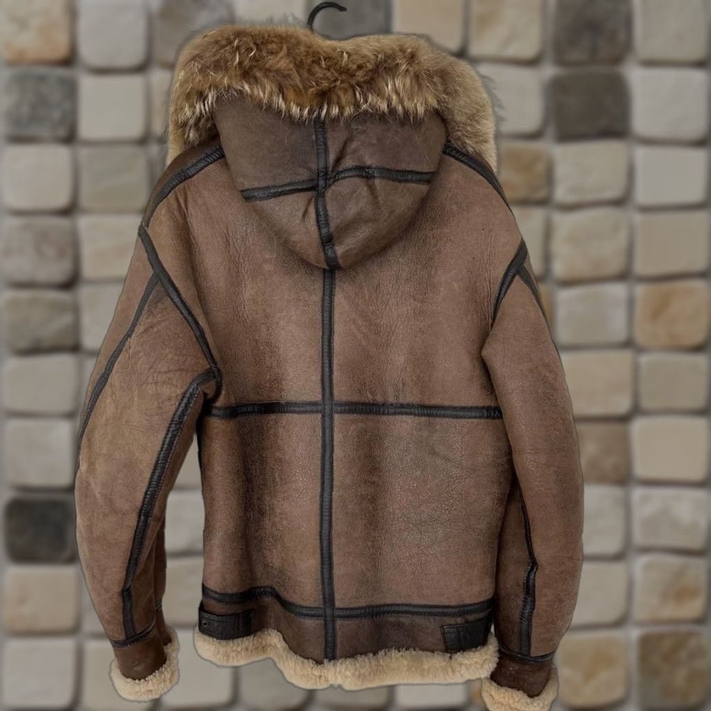 Avirex VINTAGE Avirex B-3 Mouton Flight Jacket Hooded Fur Coated Shearling Leather Size 36 Japan Mens Jacket Brown 60s 36M Size US XXS / EU 40 - 1 Thumbnail