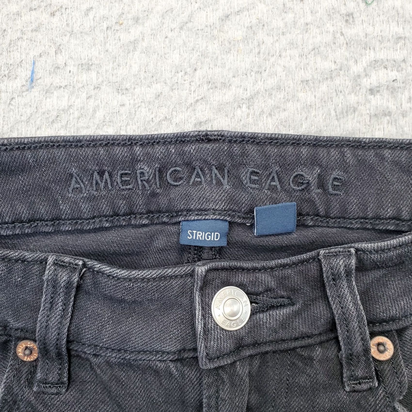 American Eagle Outfitters American Eagle Strigid Jeans Womens 2 Black Denim Distressed Skinny Outdoor Jeans Womens Size 2 Black Distressed Outdoor Size 26" / US 2 / IT 38 - 4 Thumbnail