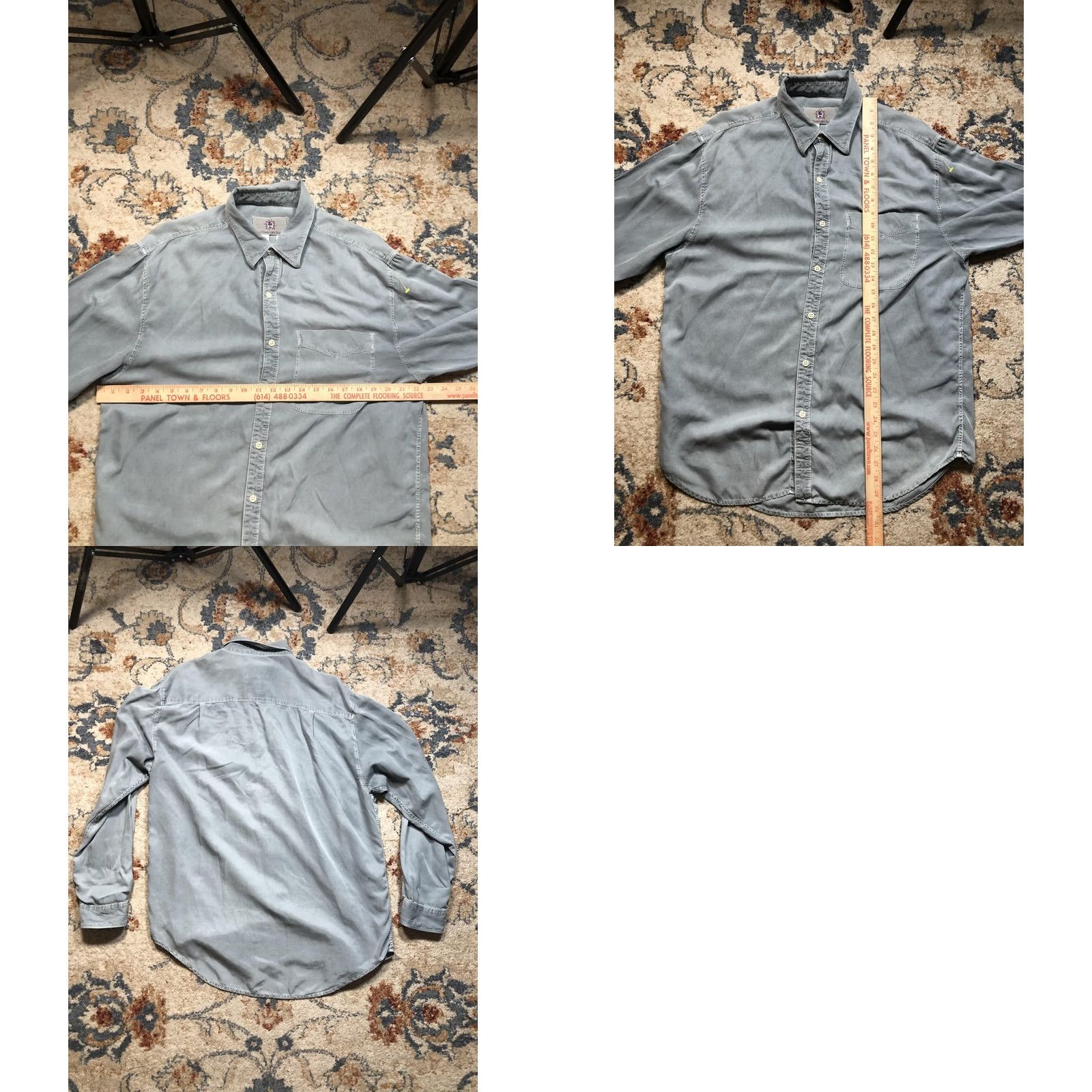 The Territory Ahead Territory Ahead Shirt Mens Medium Gray Silk Cotton Long Sleeve Button Up Casual Size US M / EU 48-50 / 2 - 8 Thumbnail