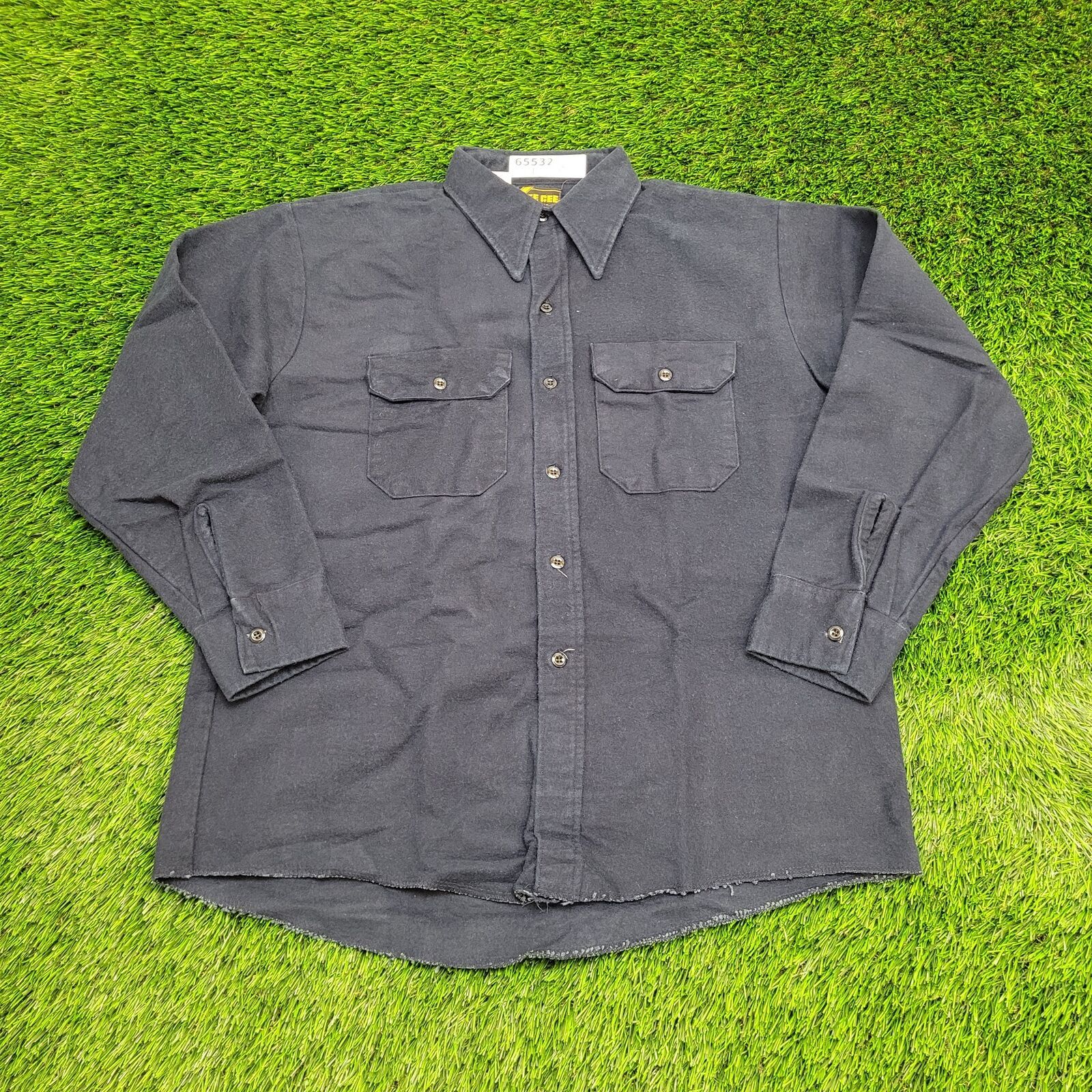 Image of Vintage Dee-Cee Button Shirt Large 23X28 Black, Men's