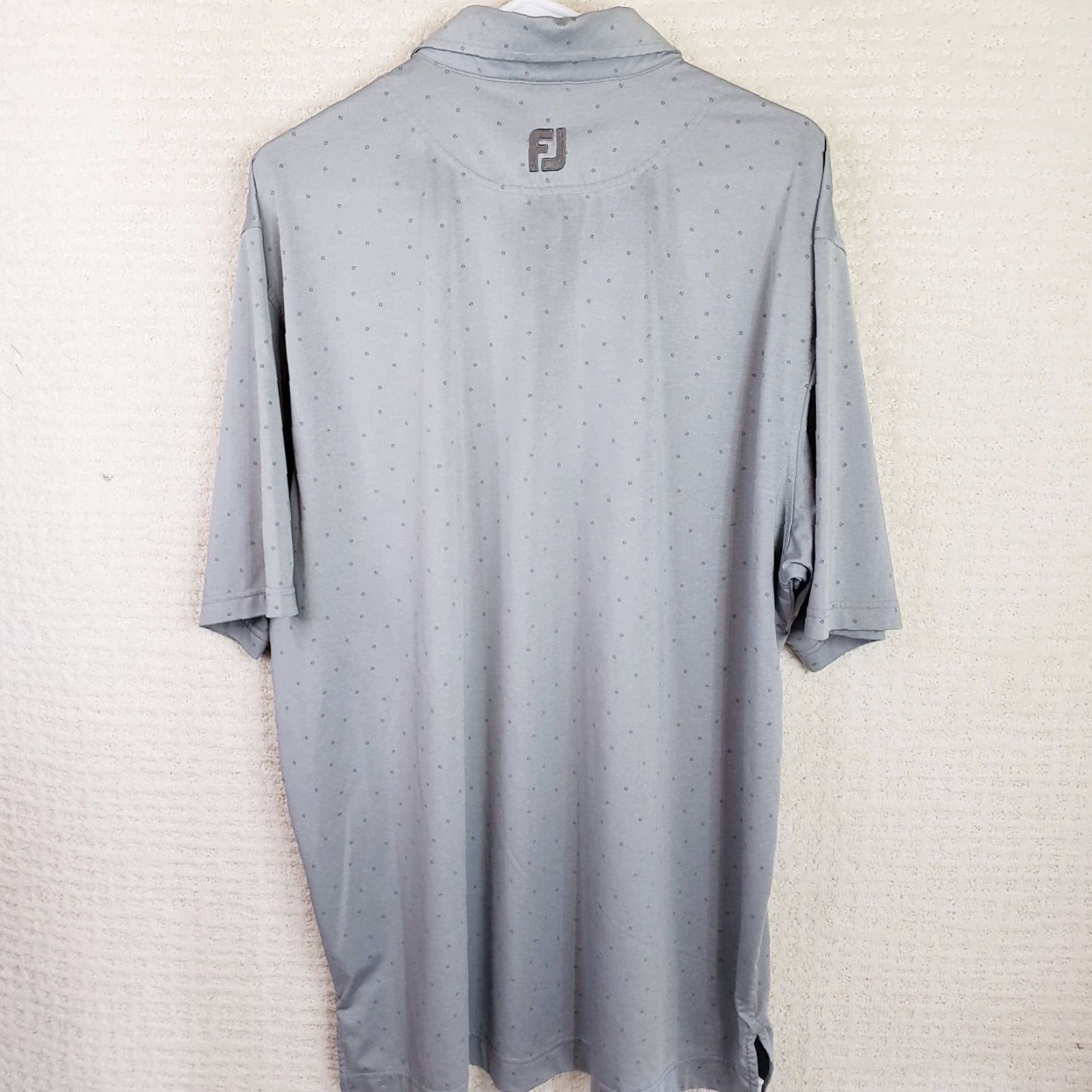 Footjoy FJ Footjoy Polo Shirt Mens XL Gray Black Geometric Dots Short Sleeve Golf Size US XL / EU 56 / 4 - 6 Thumbnail